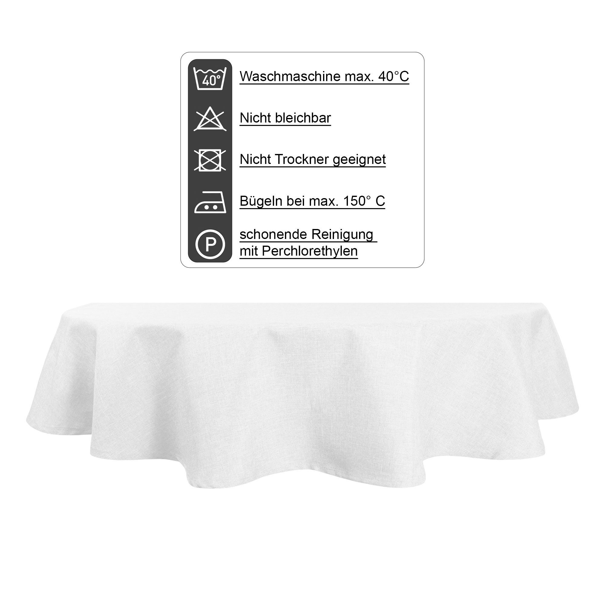 Haus und Deko Tischdecke Tischdecke oval Leinenoptik Lotuseffekt Tischwäsche Wasserabweisend (1-tlg) – Bild 5 von 5