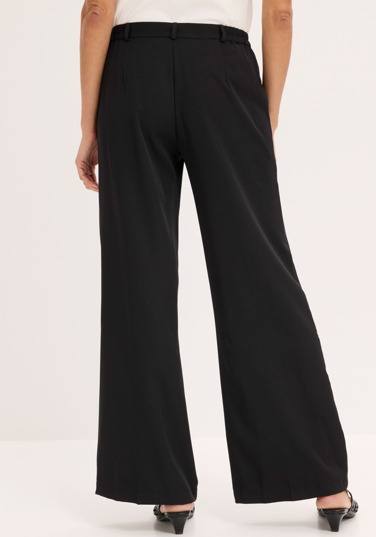 bonprix Marlene-Hose mit weitem Bein, Bügelfalte und bequemem Bund