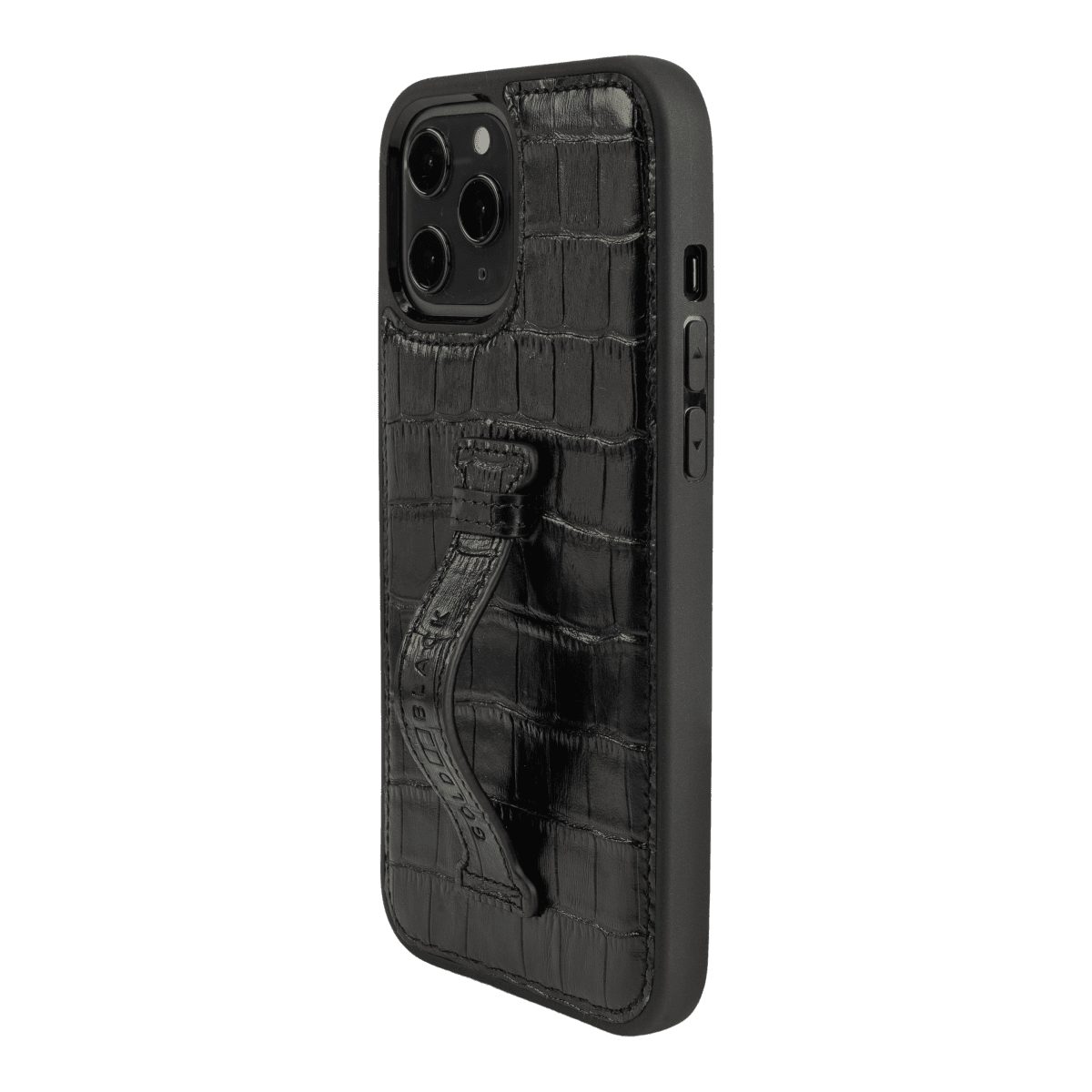 GOLDBLACK Handyhülle GOLDBLACK iPhone 12 Pro Max Lederhülle mit Fingerschlaufe