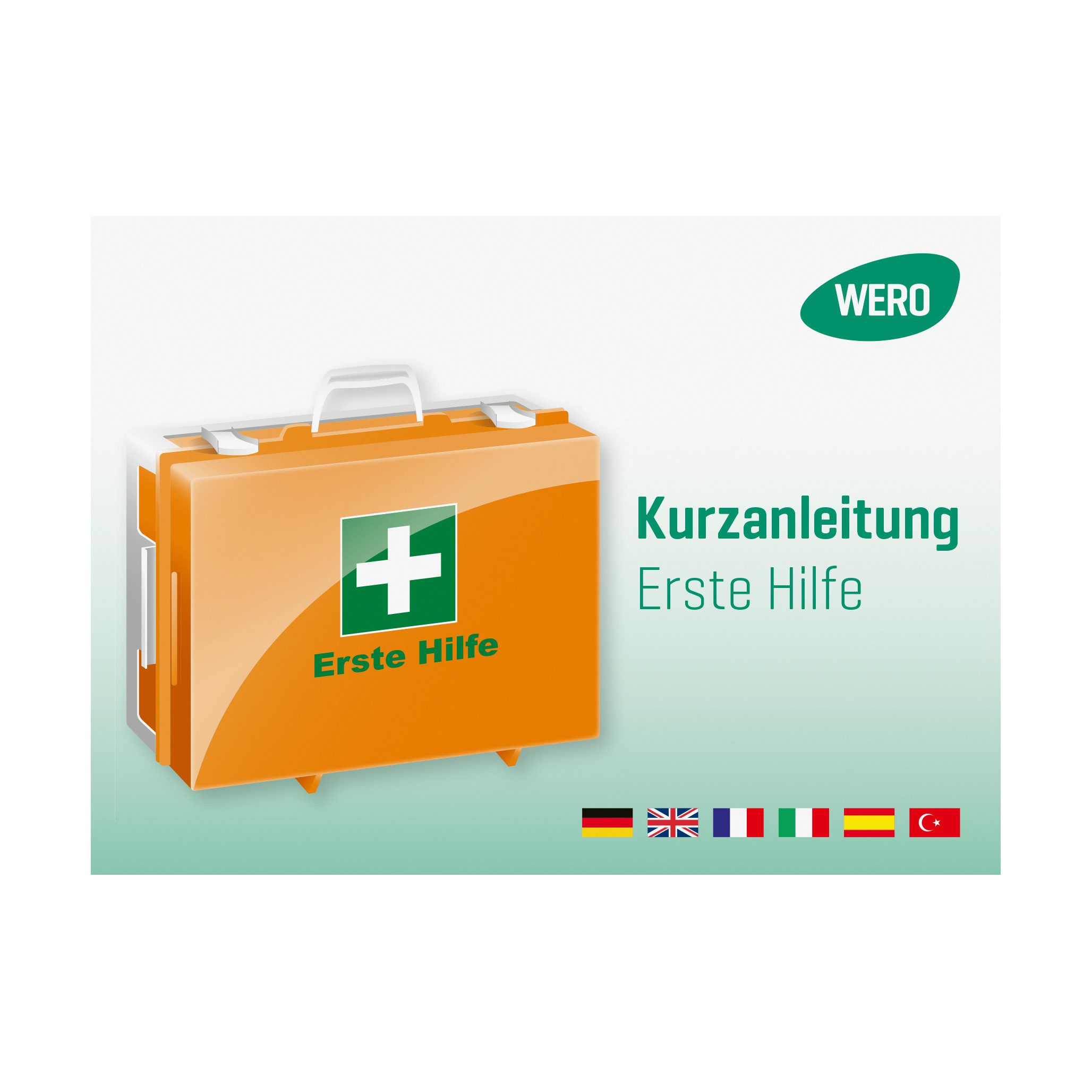 WERO Hinweisschild Kurzanleitung Erste Hilfe, 6-sprachig