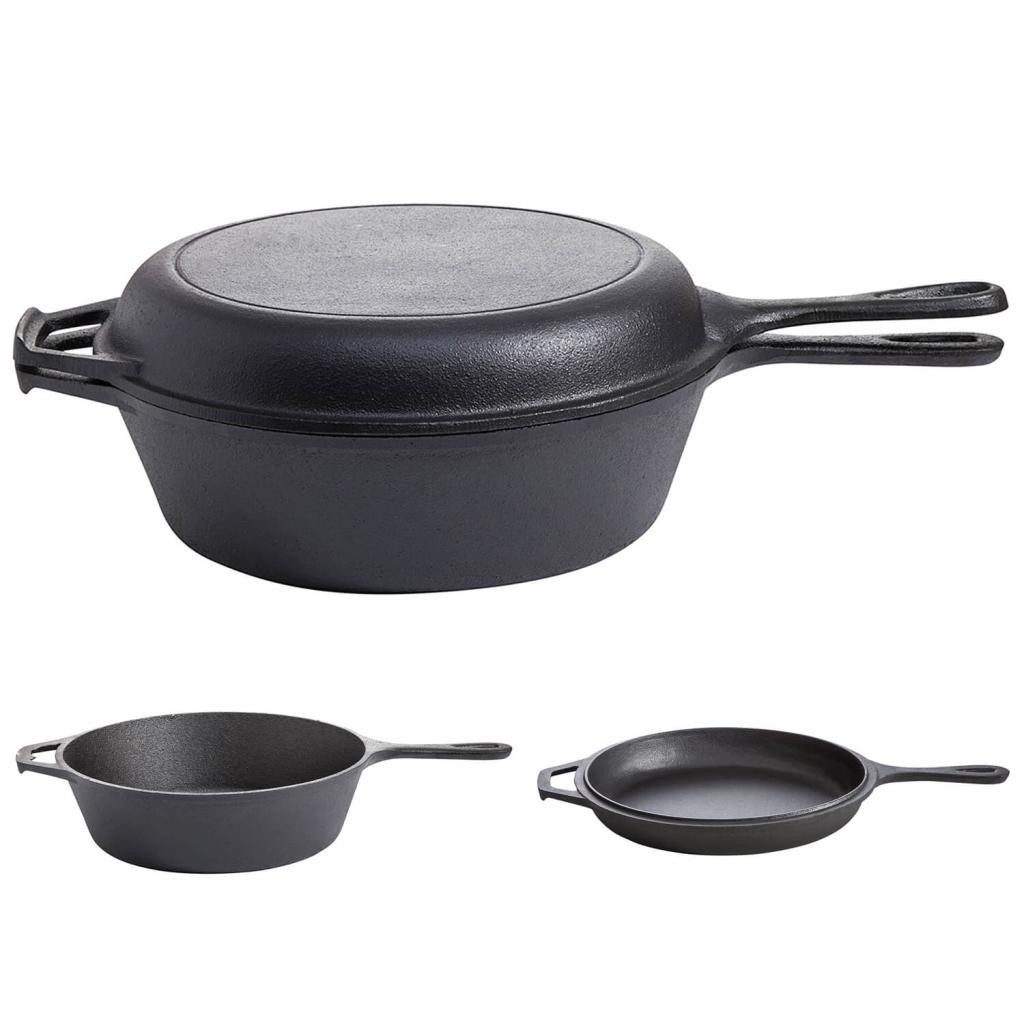 Paella World International Pfannen-Set Robuste Gusseisen-Pfannenkombi Ø 25,5 cm und Ø 24,5 cm