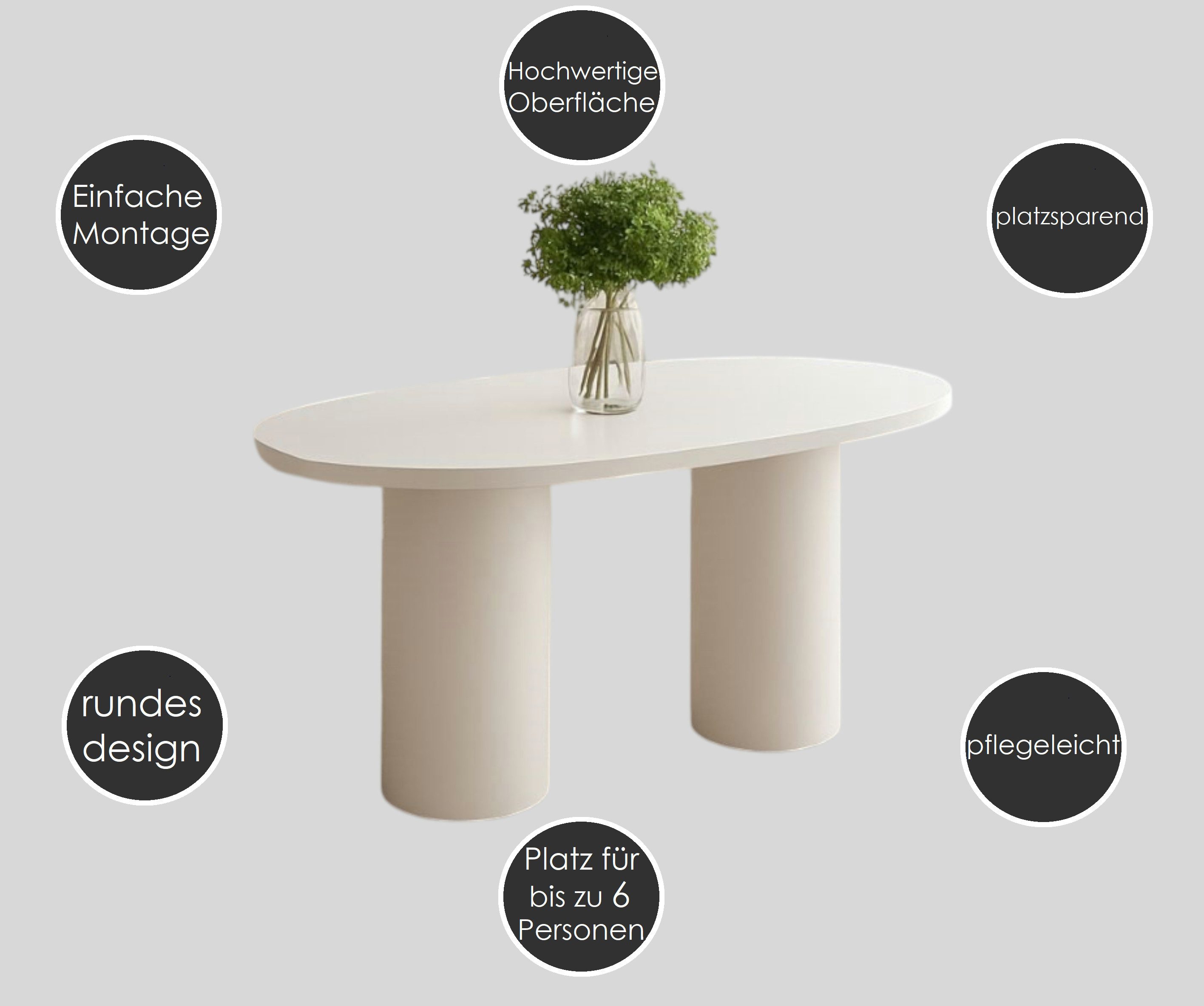 designimpex Esstisch Design Esstisch Tisch Roseo Esszimmer 150 x 80 cm, Esstisch, Esszimmertisch, Tisch, Couchtisch, Wohnzimmertisch, table