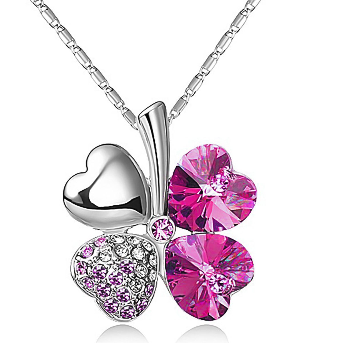 Schmuck-Elfe Kette mit Anhänger Kleeblattanhänger Nelke