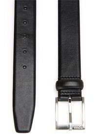 BOSS Ledergürtel mit eckiger schwarz und eingraviertem Schließe Logo