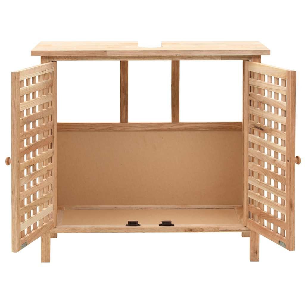 vidaXL Waschbeckenunterschrank Waschbeckenunterschrank Massivholz Walnuss 66x29x61 cm