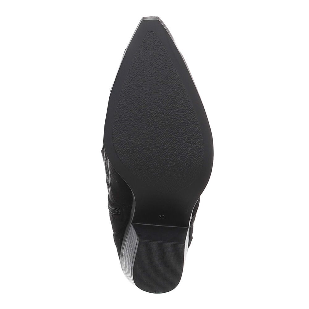 Ital-Design Damen Westernstiefel mit Blockabsatz und Ziernähten Westernstiefel (92299582) Blockabsatz Stiefel in Schwarz – Bild 3 von 5