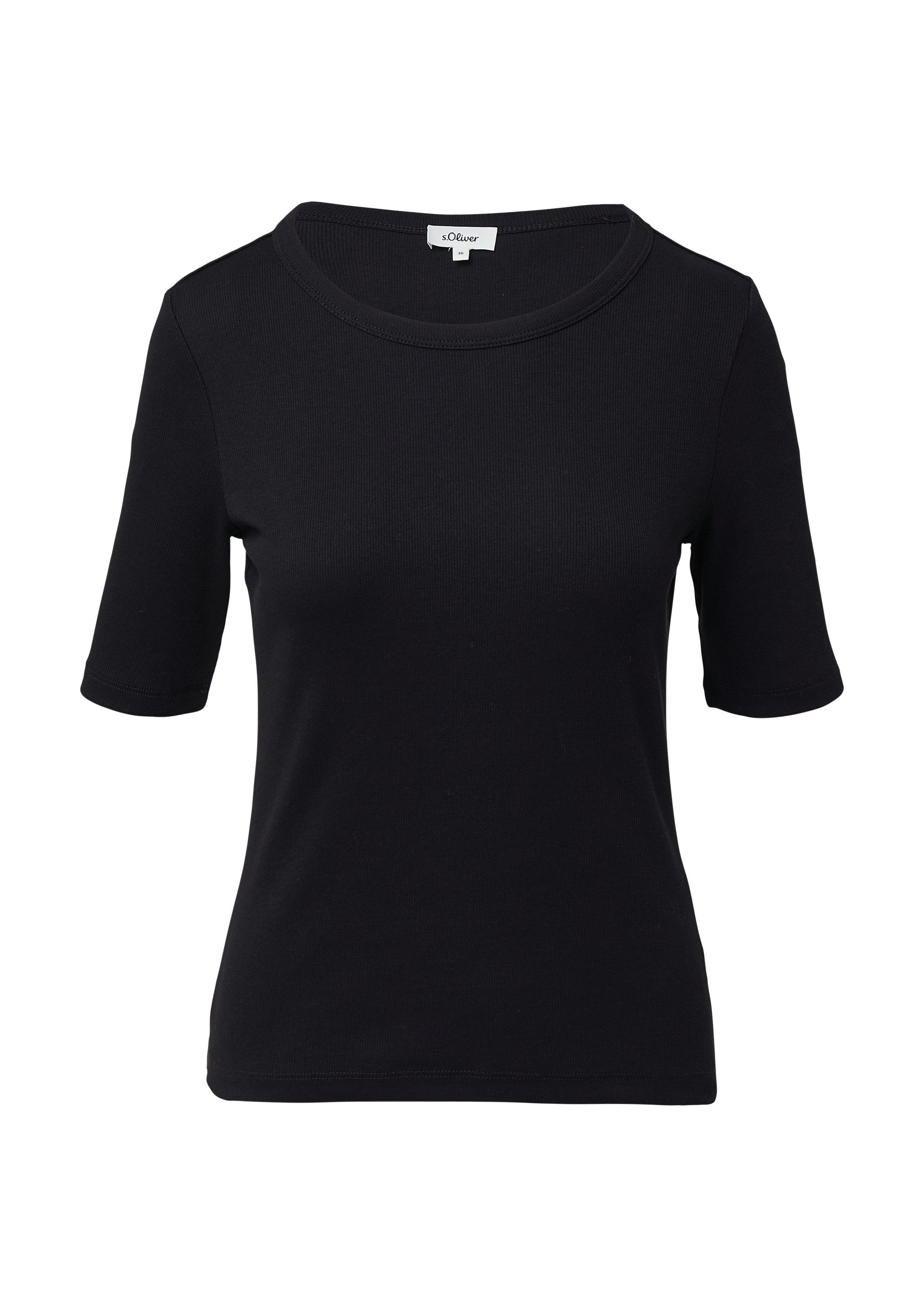 s.Oliver Kurzarmshirt T-Shirt Ripp-Shirt im Slim Fit günstig online kaufen