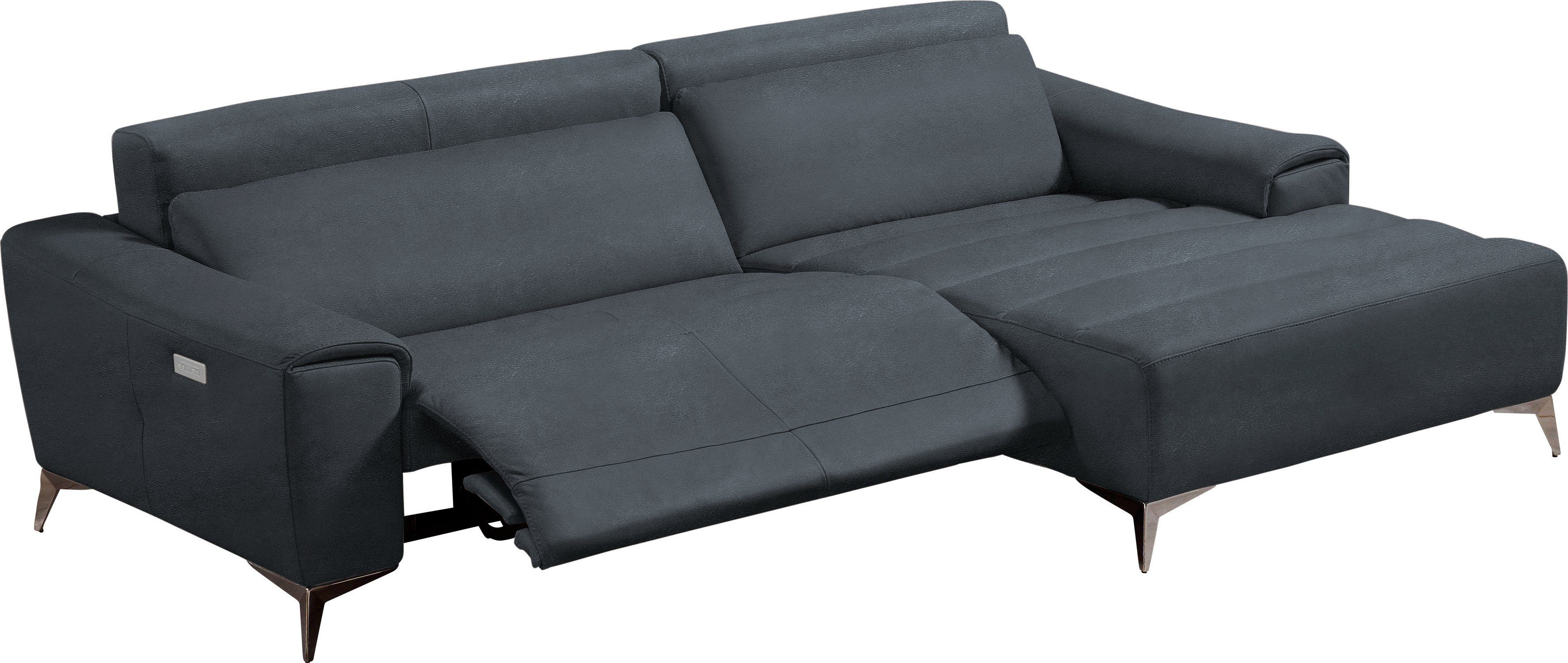 Egoitaliano Ecksofa Suzette, Designsofa mit hohem Sitzkomfort, mit Recamiere, inkl. 1 elektronischen Relaxfunktion, L-Form