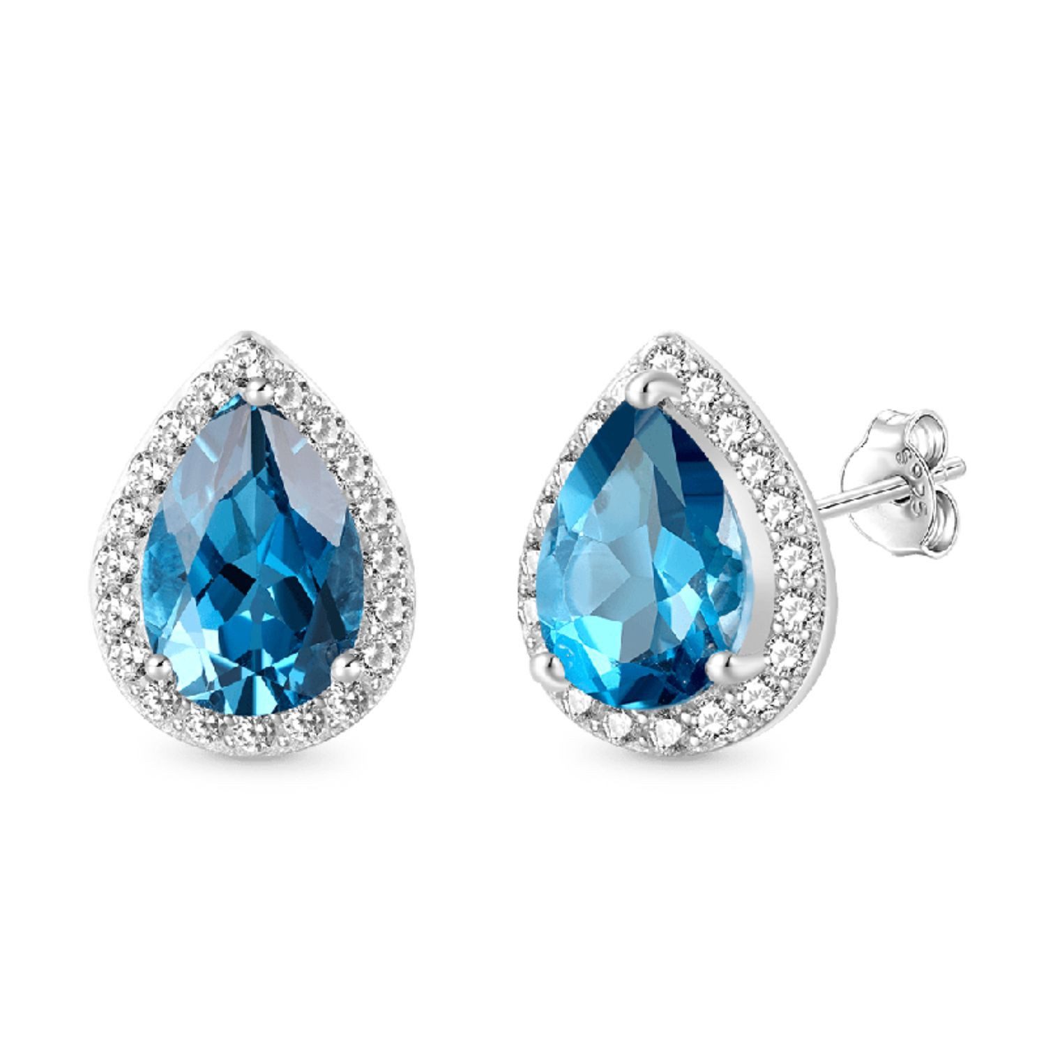 Gnoce Ohrring-Set Gnoce Ohrstecker Blautopas Silber IGE185