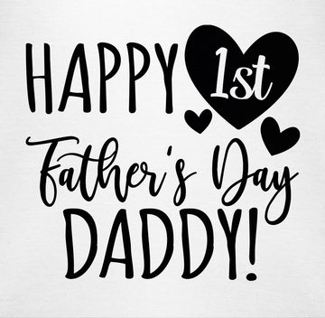 Shirtracer Shirtbody Happy 1st Father's Day Daddy! - schwarz Geschenk Vatertag Baby