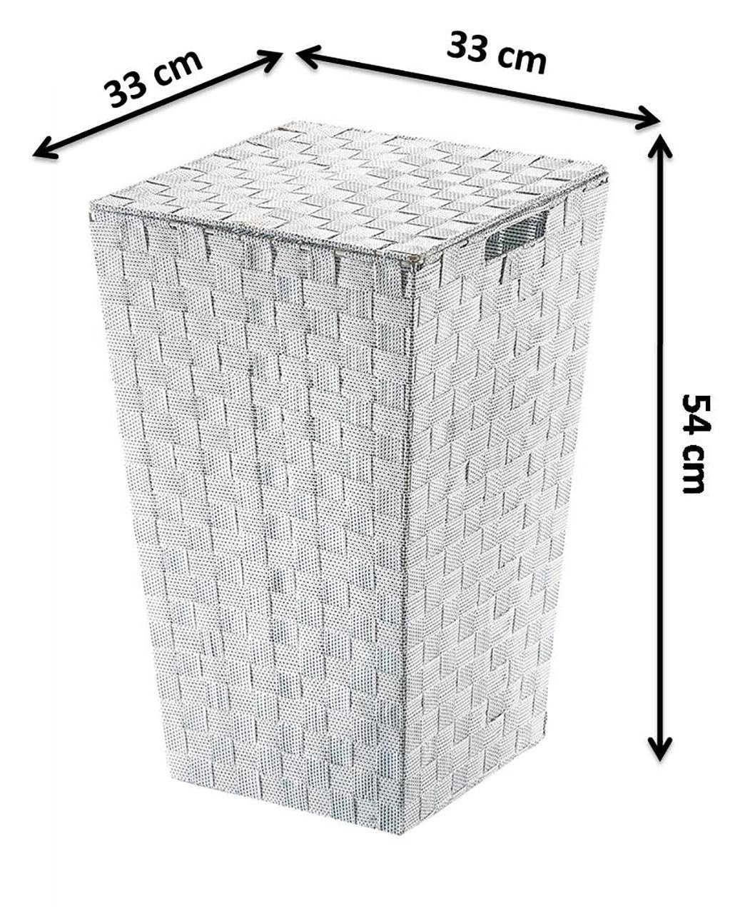 Kobolo grau Nylon - 33x33x54 cm weiß - - Wäschebehälter Wäschekorb