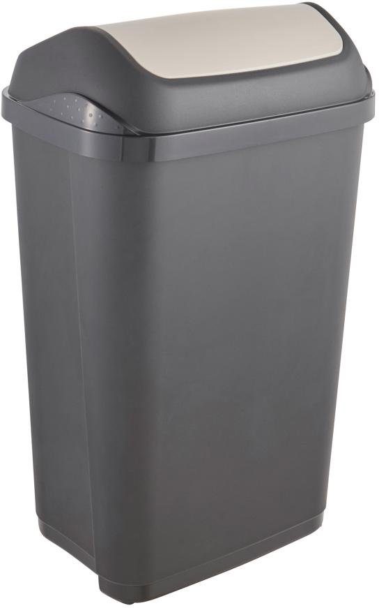 keeeper Mülleimer swantje, Abfallbehälter mit Schwingdeckel, 50 l, Made in Europe, 38,5 x 29 x 66 cm