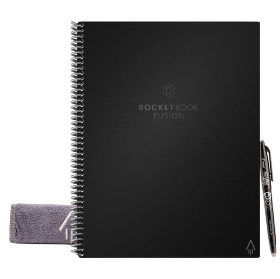 Rocketbook Everlast Notizbuch Rocketbook Fusion, unbegrenzt wiederverwendbar, umweltfreundlich, App, Cloud-Anbindung schwarz