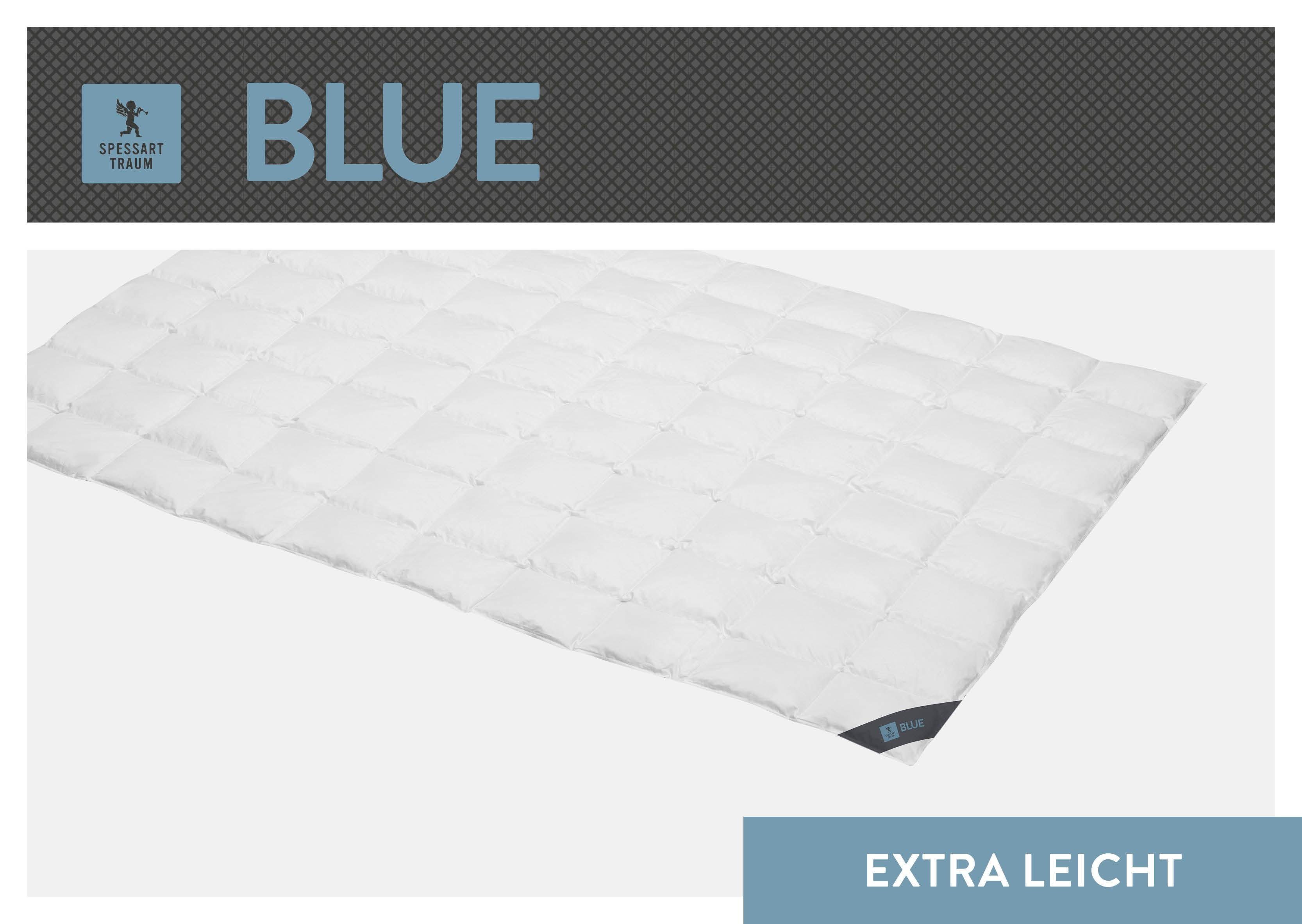 SPESSARTTRAUM Daunenbettdecke Blue, Füllung: 60% Daunen, 40% Federn, Bezug: 100% Baumwolle, hergestellt in Deutschland, allergikerfreundlich