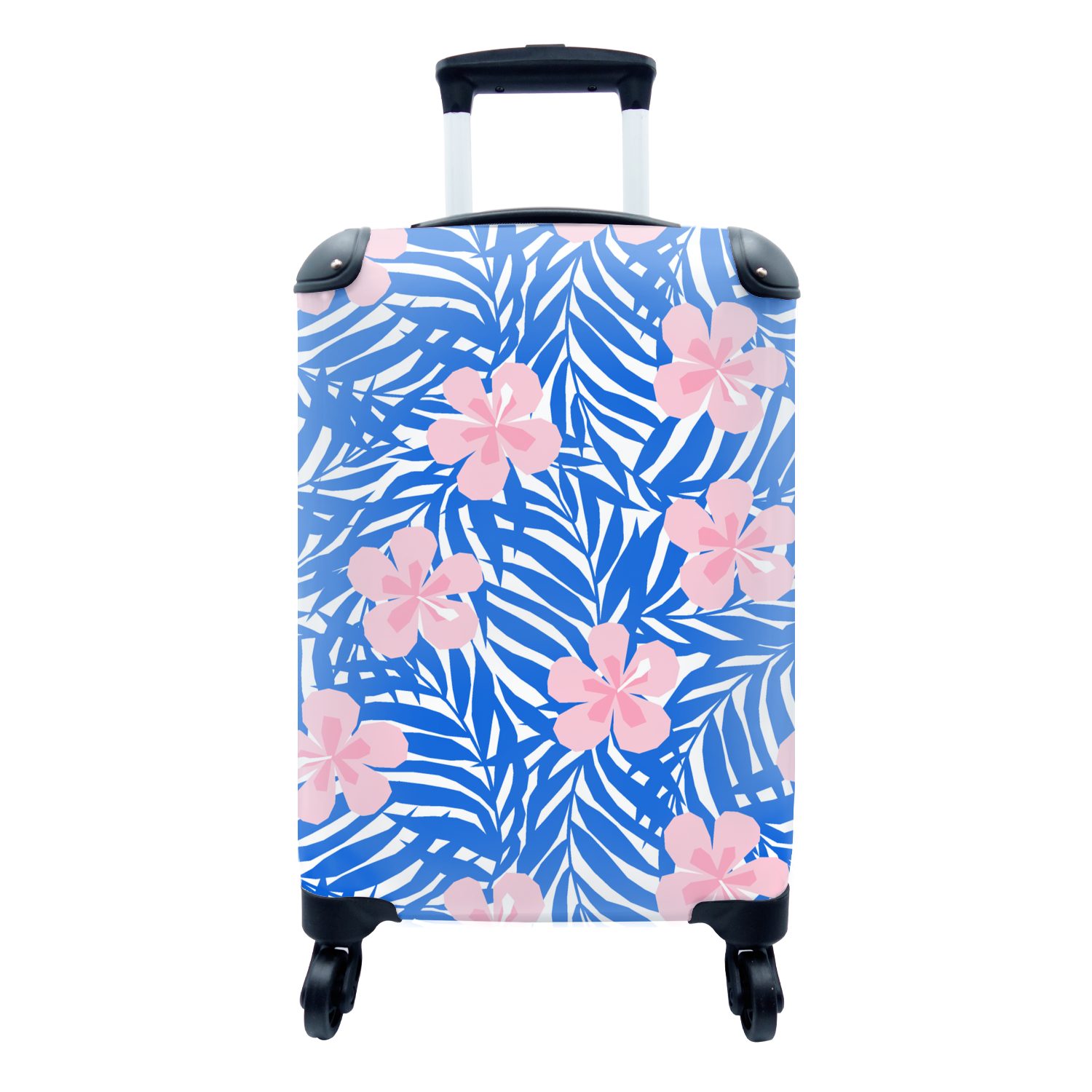 MuchoWow Handgepäckkoffer Hawaii - Blüte - Tropisch - Muster, 4 Rollen, Reisetasche mit rollen, Handgepäck für Ferien, Trolley, Reisekoffer