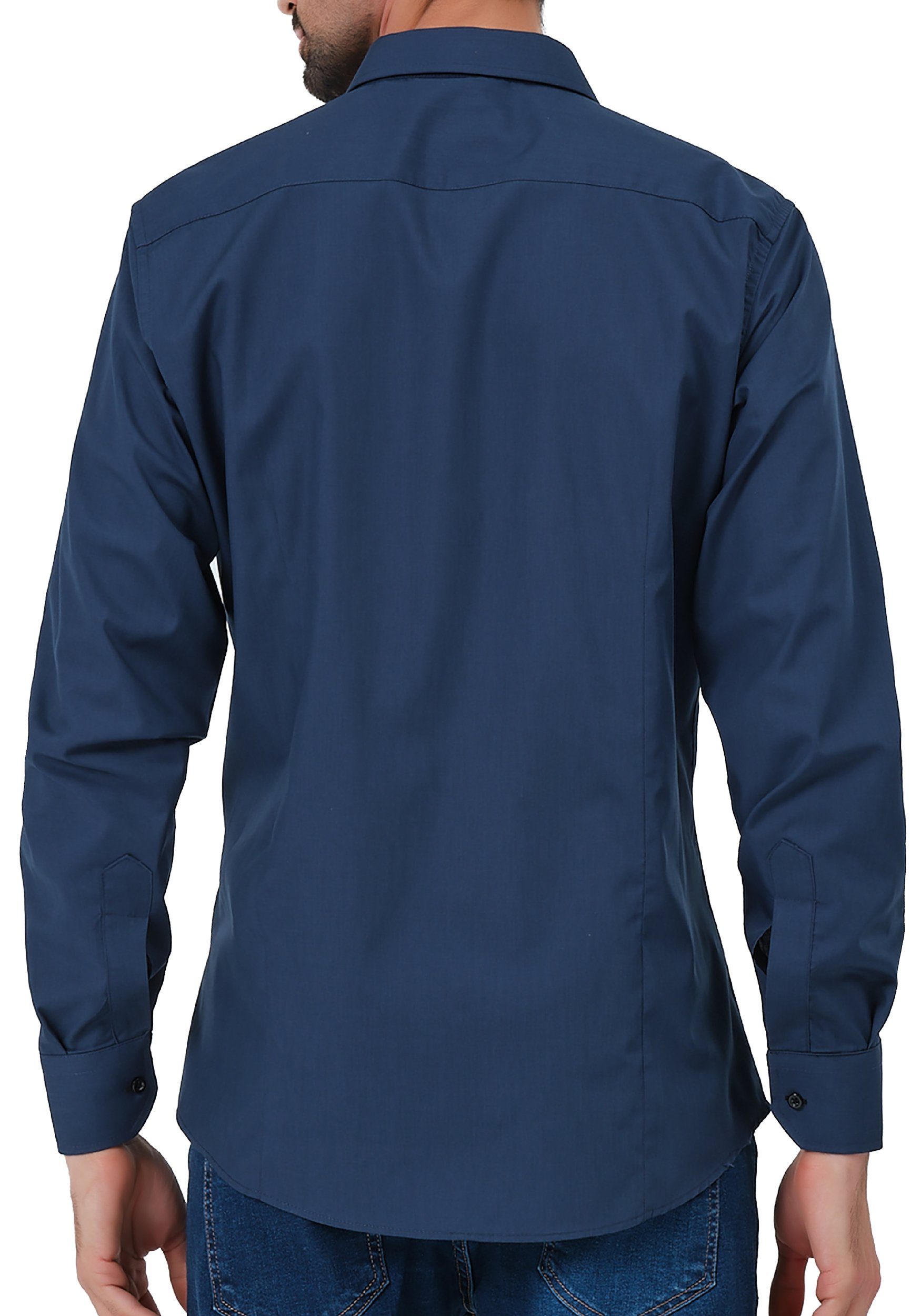 JEEL Langarmhemd Herren Hemd Langarm (1-tlg) Slim Fit – Bild 5 von 5