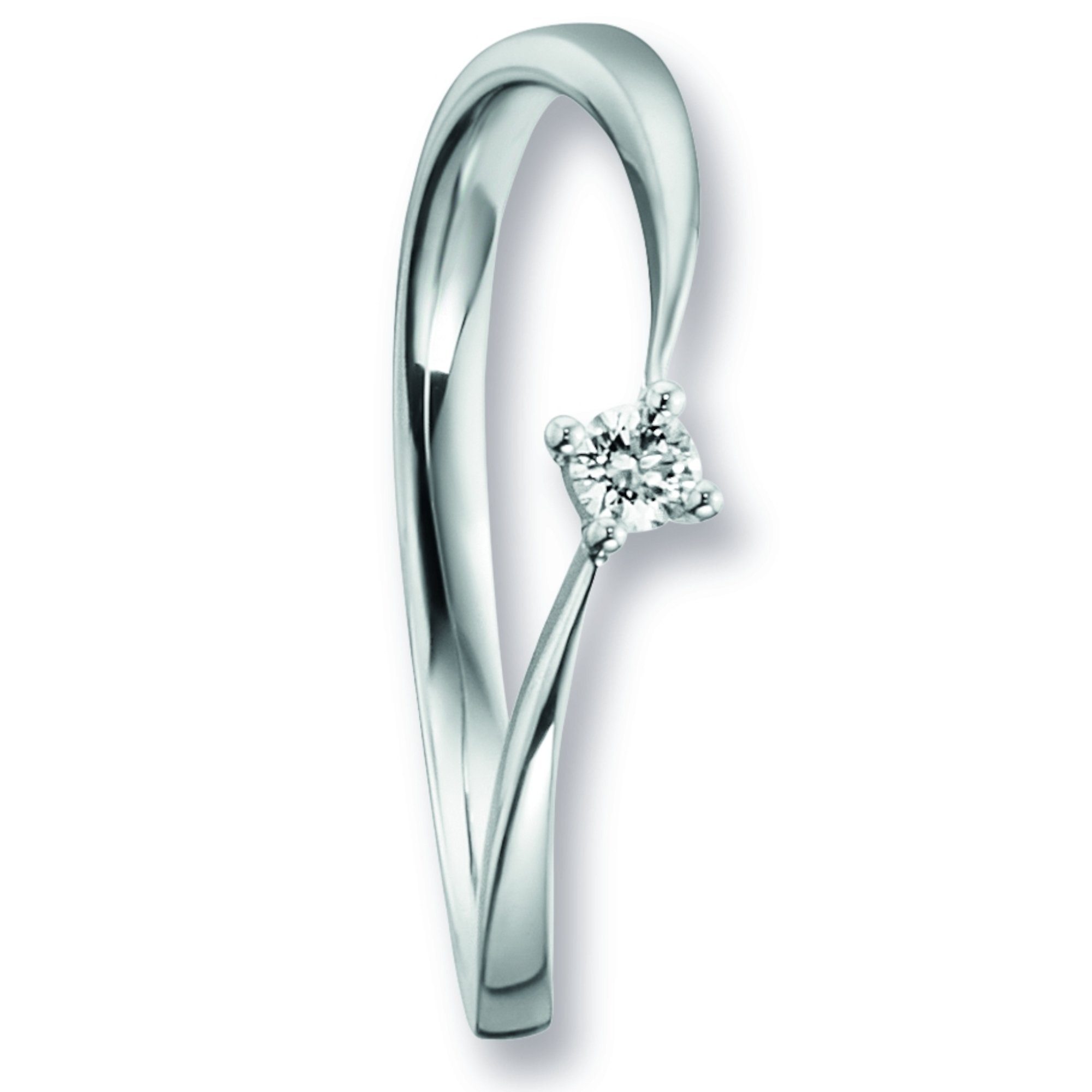 ONE ELEMENT Diamantring 0.07 ct Diamant Brillant Ring aus 585 Weißgold,  Damen Gold Schmuck, Mit Liebe gefertigt aus 585 Weißgold