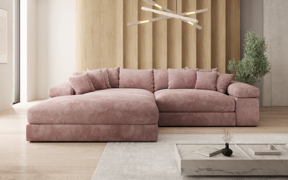 Luxusbetten24 Sofa Designer Sofa Bernardo, mit breiter Ottomane