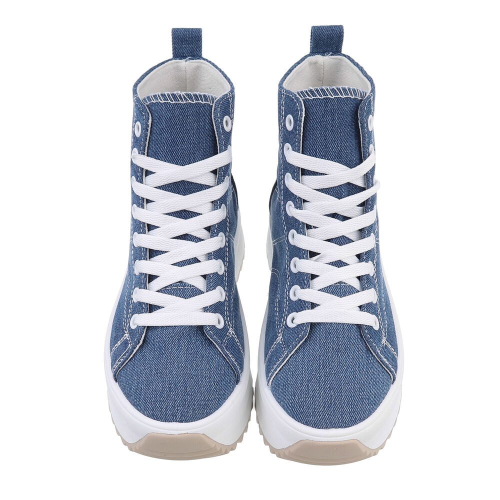 Ital-Design Komfortable Sneakers mit hoher Sohle und modischem Design Sneakerboots (85960084) Flach Sneakers High in Blau – Bild 4 von 4