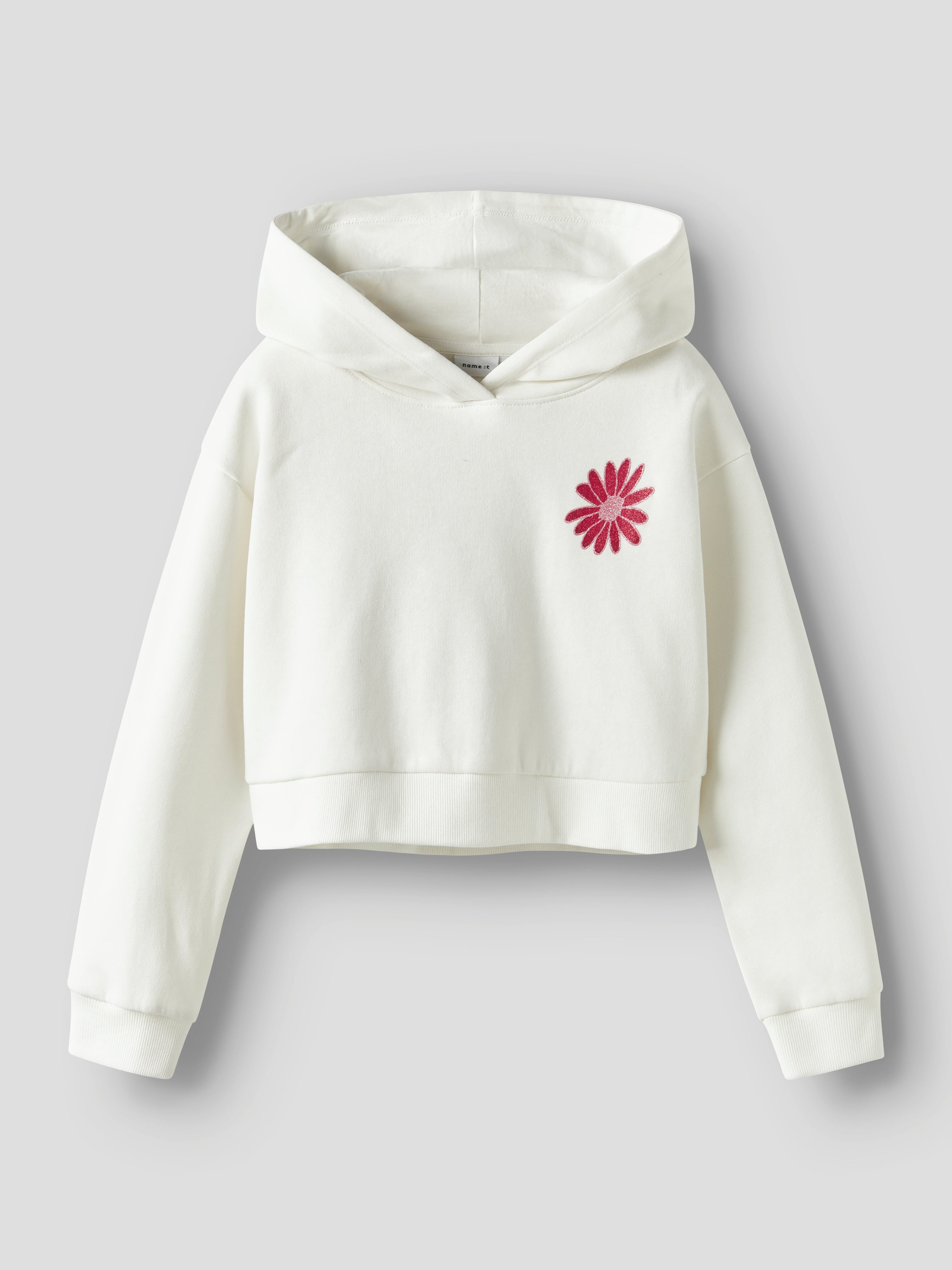 Name It Kapuzensweatshirt NKFKORY LS CROP BOXY SWE WH BRU PS NOOS