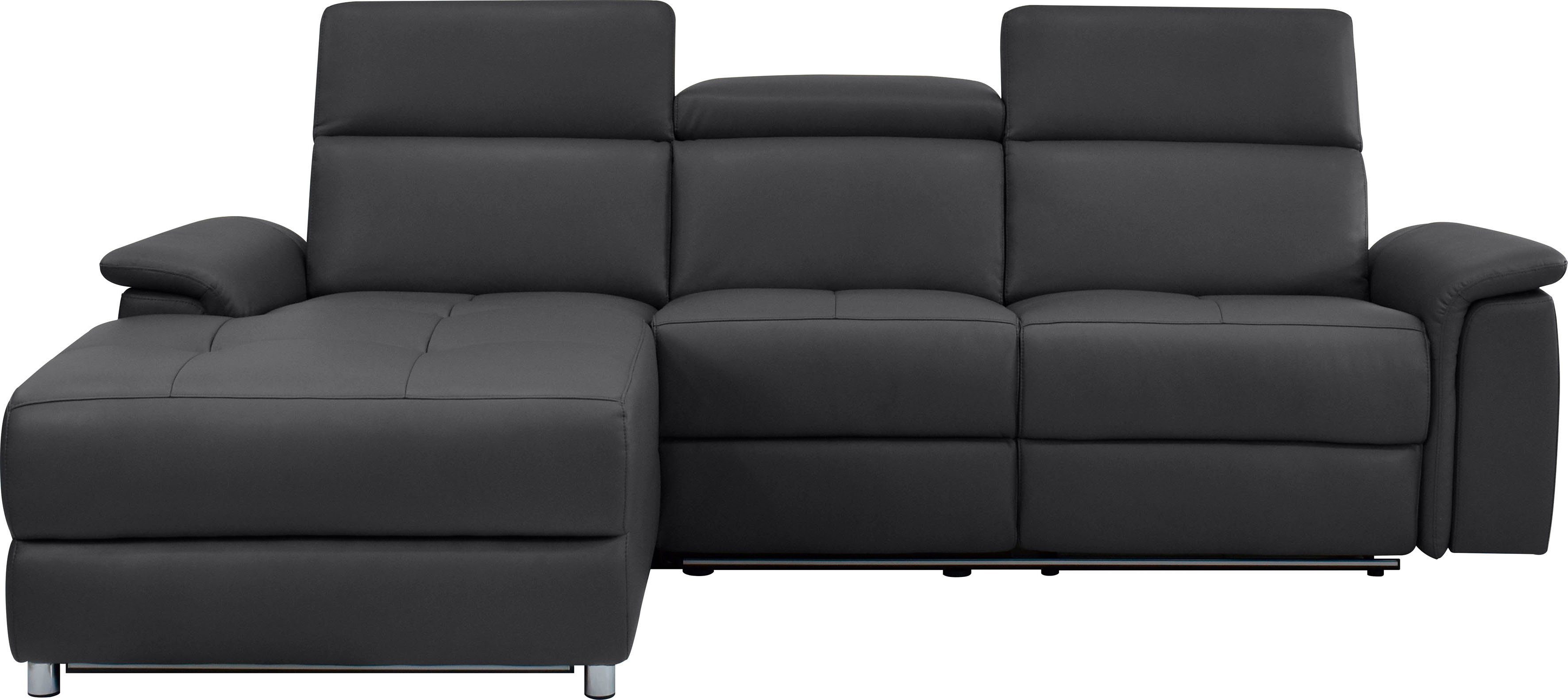 Home affaire Ecksofa Pareli, L-Form, 259cm,m. Recamiere, Echtleder, Kunstle günstig online kaufen