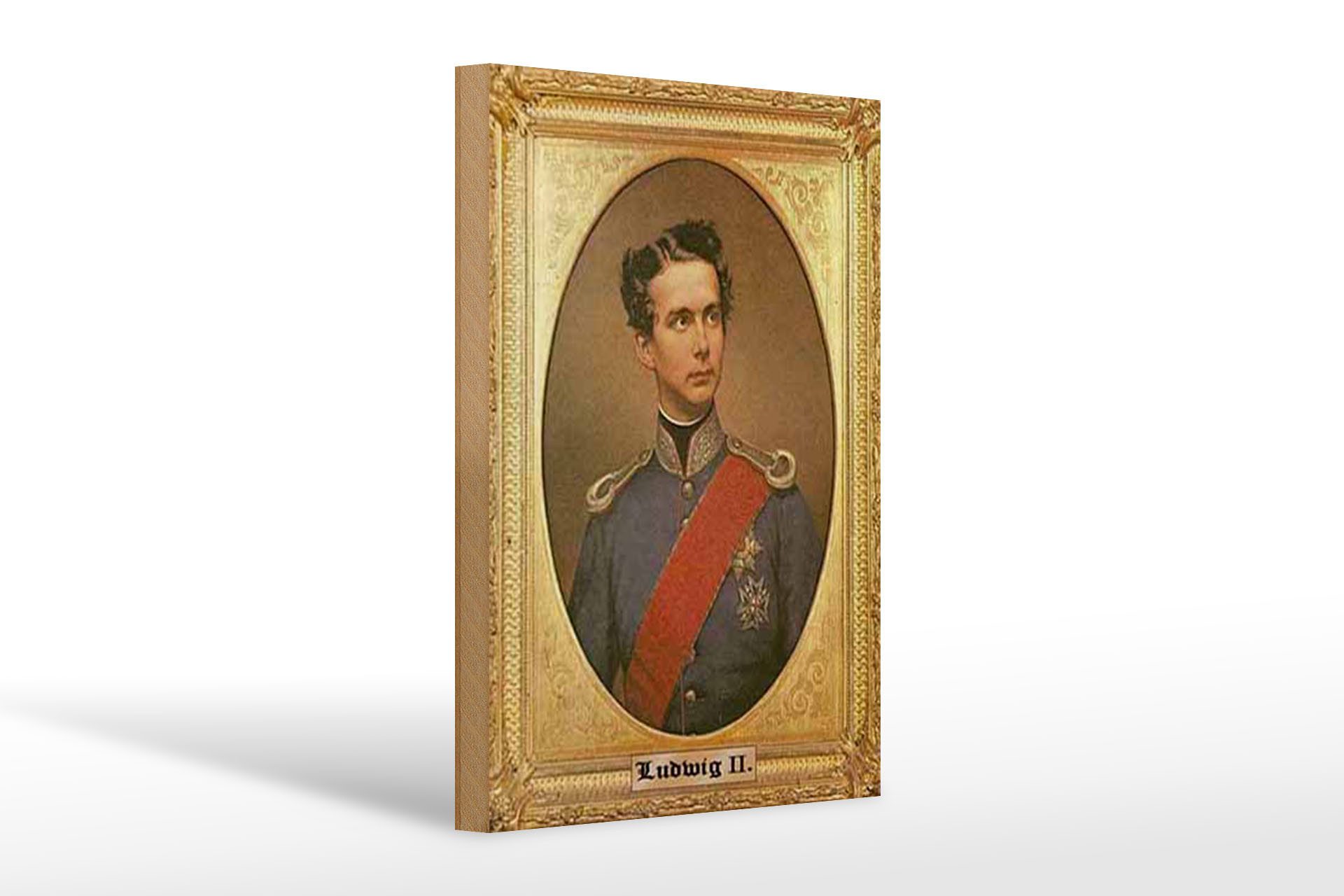 Holzbild Portrait 20x30cm Ludwig II König von Bayern