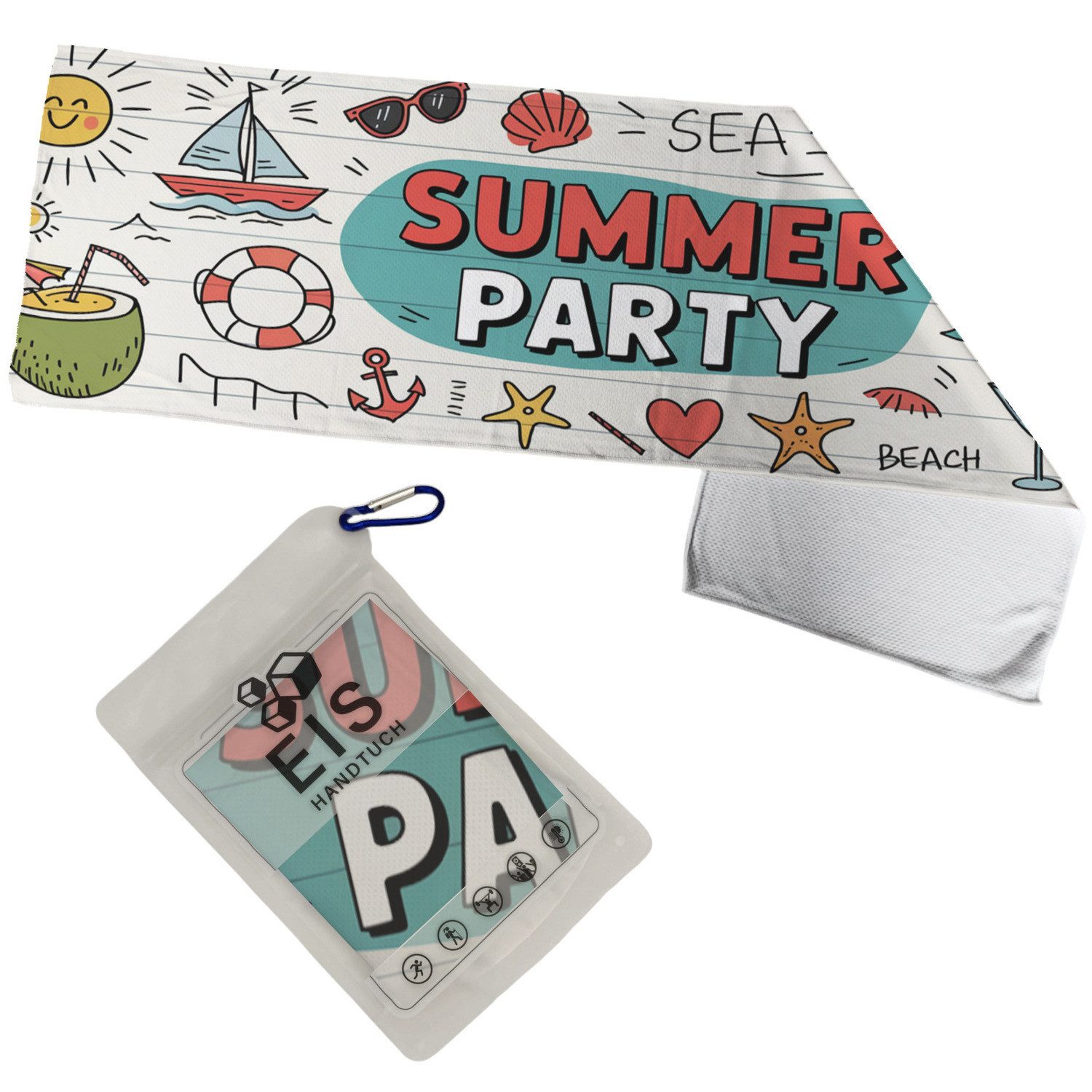 Sporthandtuch Sommer Doodles SUMMER PARTY Eishandtuch