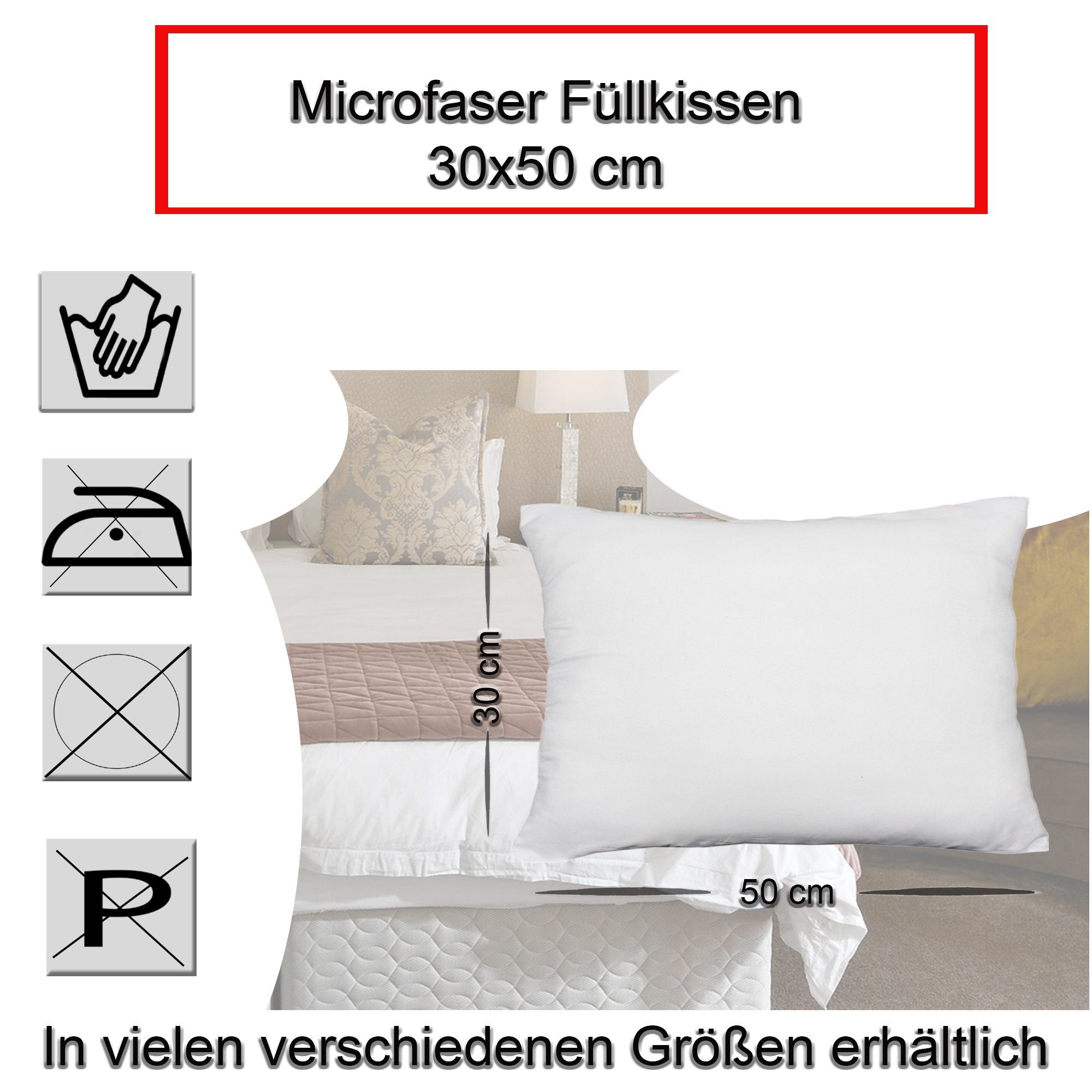 Haus und Deko Kopfkissen 2er Pack Füllkissen Microfaser Kissenfüllung Kopfk günstig online kaufen