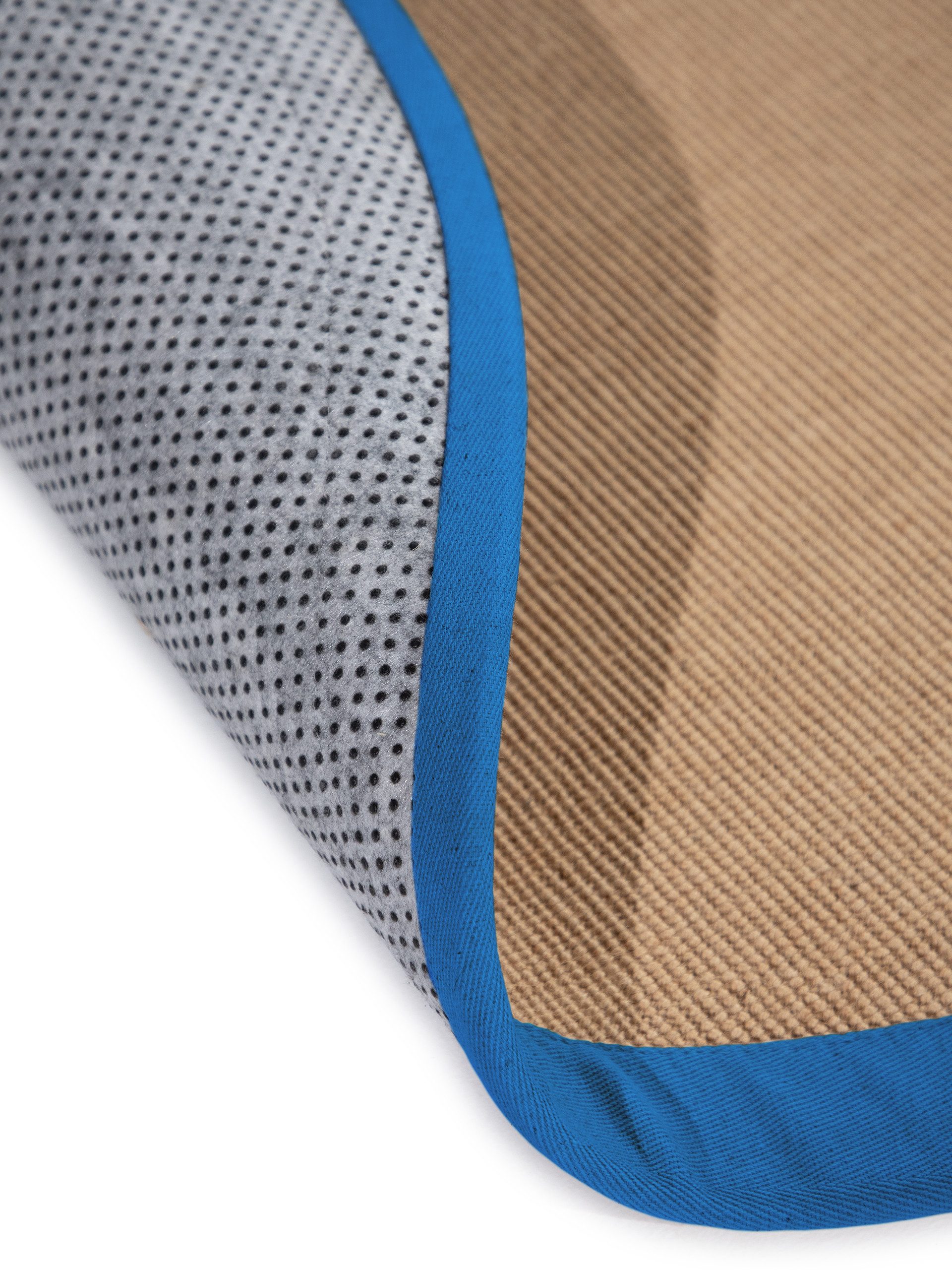 carpetfine Sisalteppich Sisal, rund, Höhe: 5 mm, mit farbiger Bordüre, Anti-Rutsch Rückseite