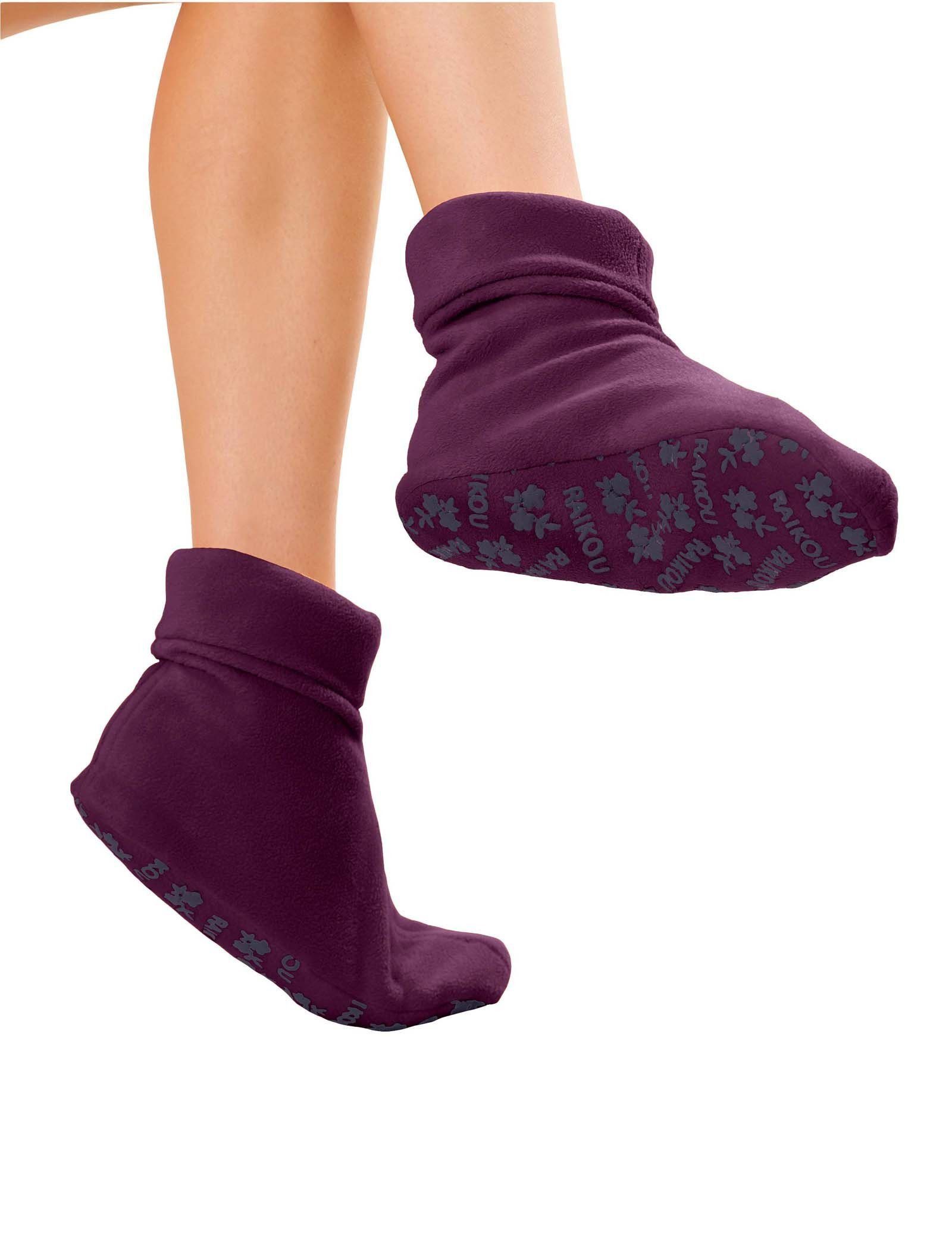 M-Diamant Damen Herren Hausschuh Kuschelsocke Pantoffeln wintersocke Hausstiefel Pantoffel (1 Paar) mit ABS Rutschfester Sohle