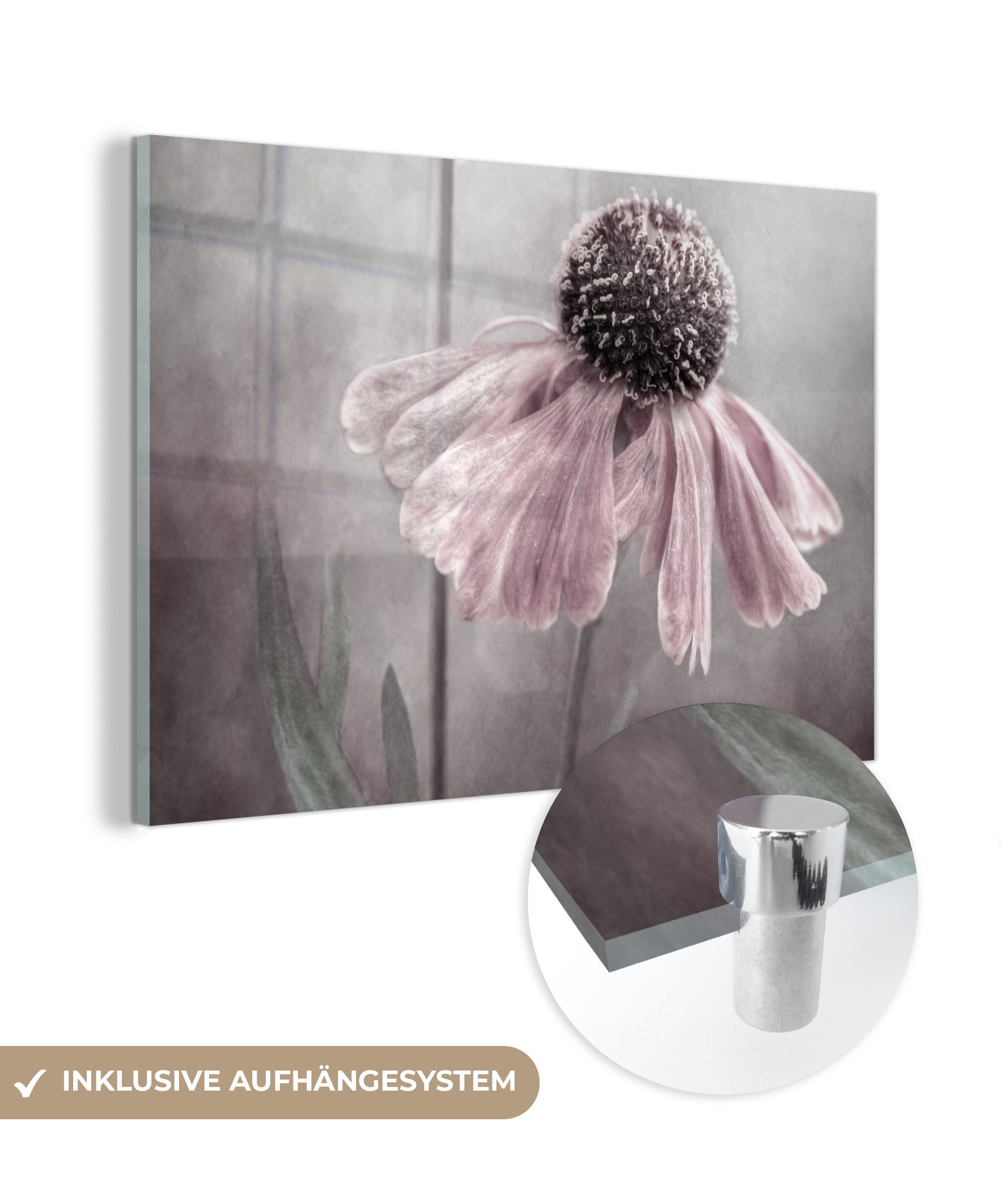 MuchoWow Acrylglasbild Blumen - Natur - Kunst - Stilleben, (1 St), Acrylglasbilder Wohnzimmer & Schlafzimmer | Bilder