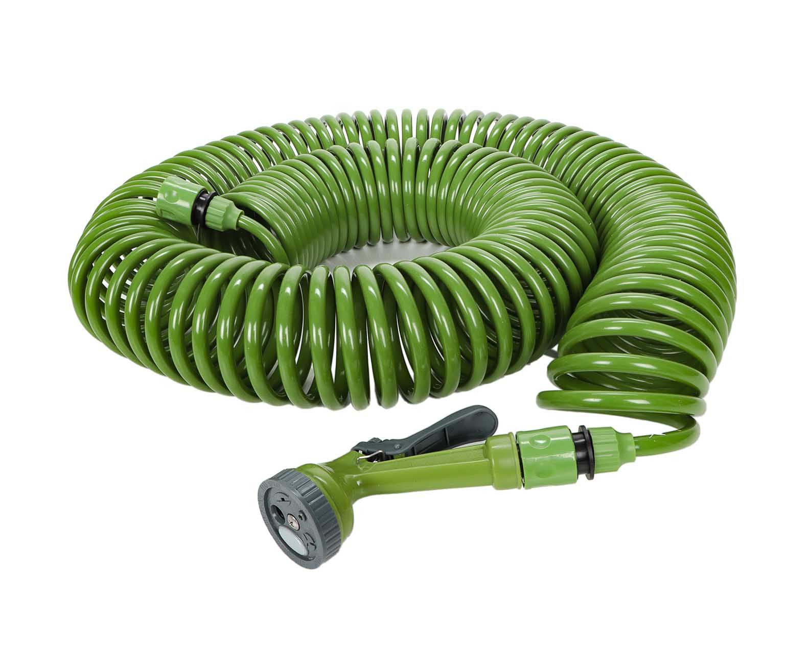 Kinzo Gartenschlauch Spiral-Gartenschlauch, Multifunktionsdüse mit 5 Funktionen, Gartenschlauch 30m