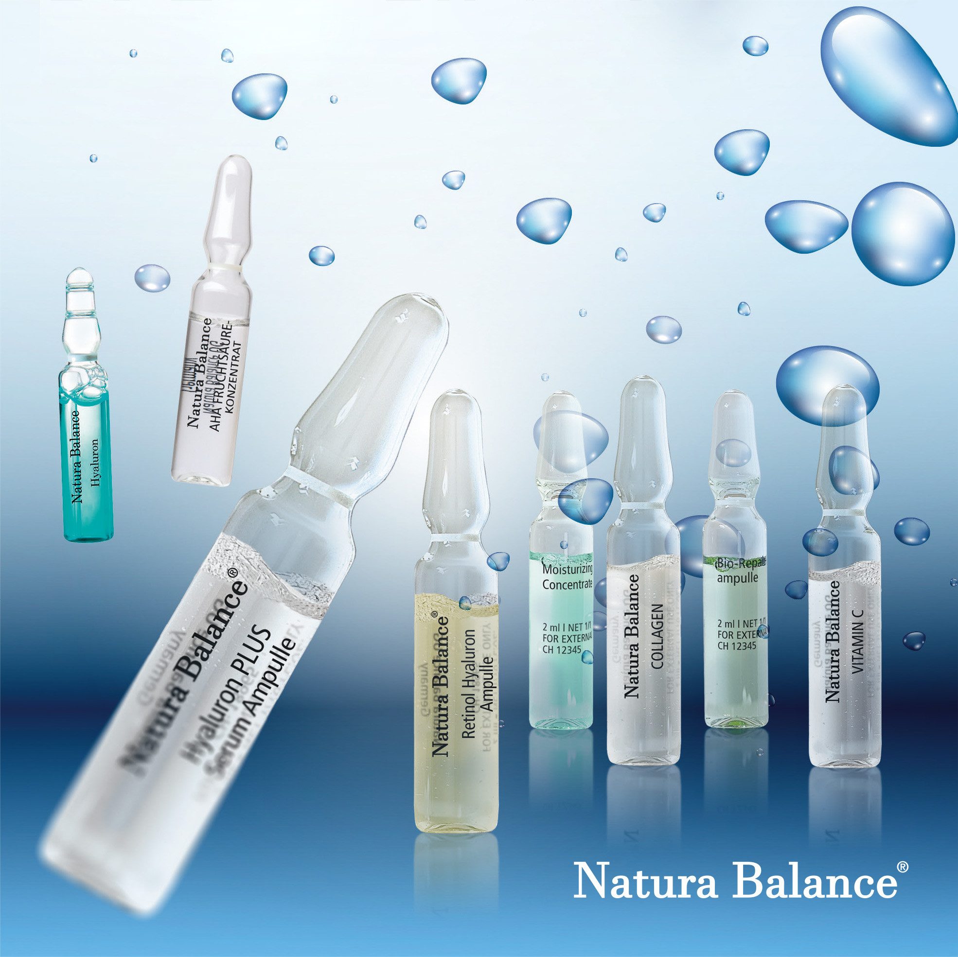 Natura Balance Gesichtspflege Hyaluron PLUS 15 Stück Ampullen a 2 ml Gesicht Hyaluronsäure Falten