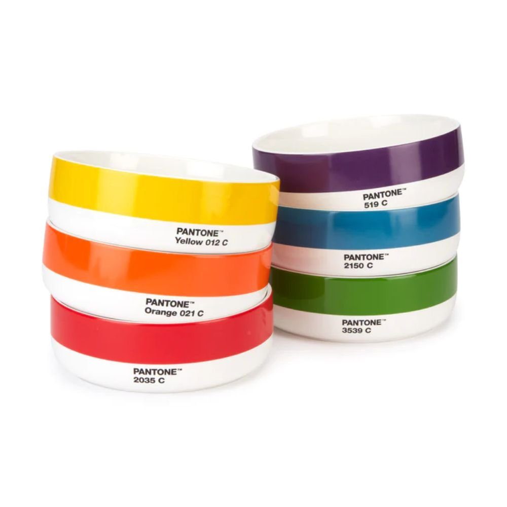 PANTONE Geschirr-Set, Porzellanschale Violet Set Orange 6er Green Red Yellow Blue