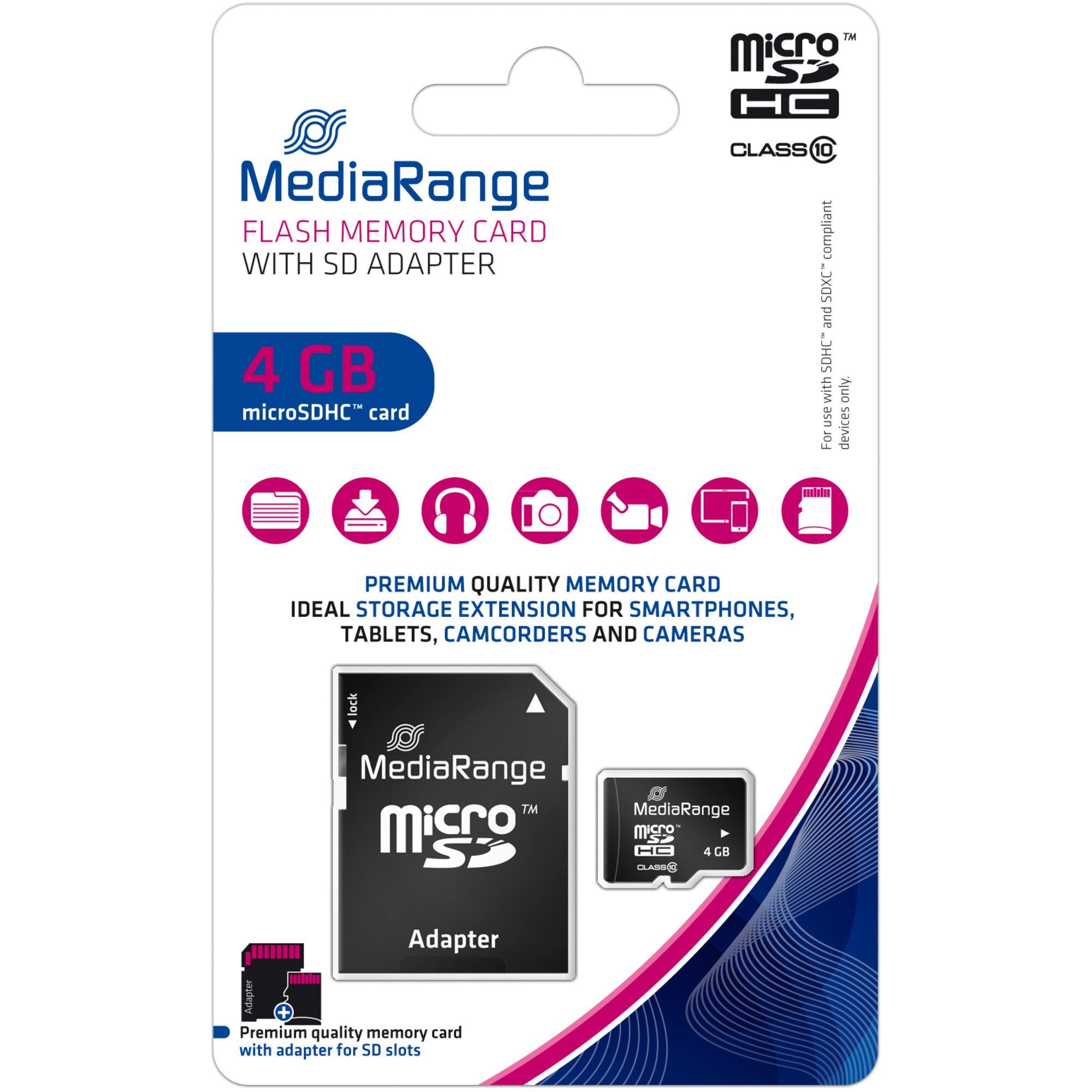 Mediarange MediaRange 4 GB microSDHC, Speicherkarte, (Class externer Speicher (4 GB GB)