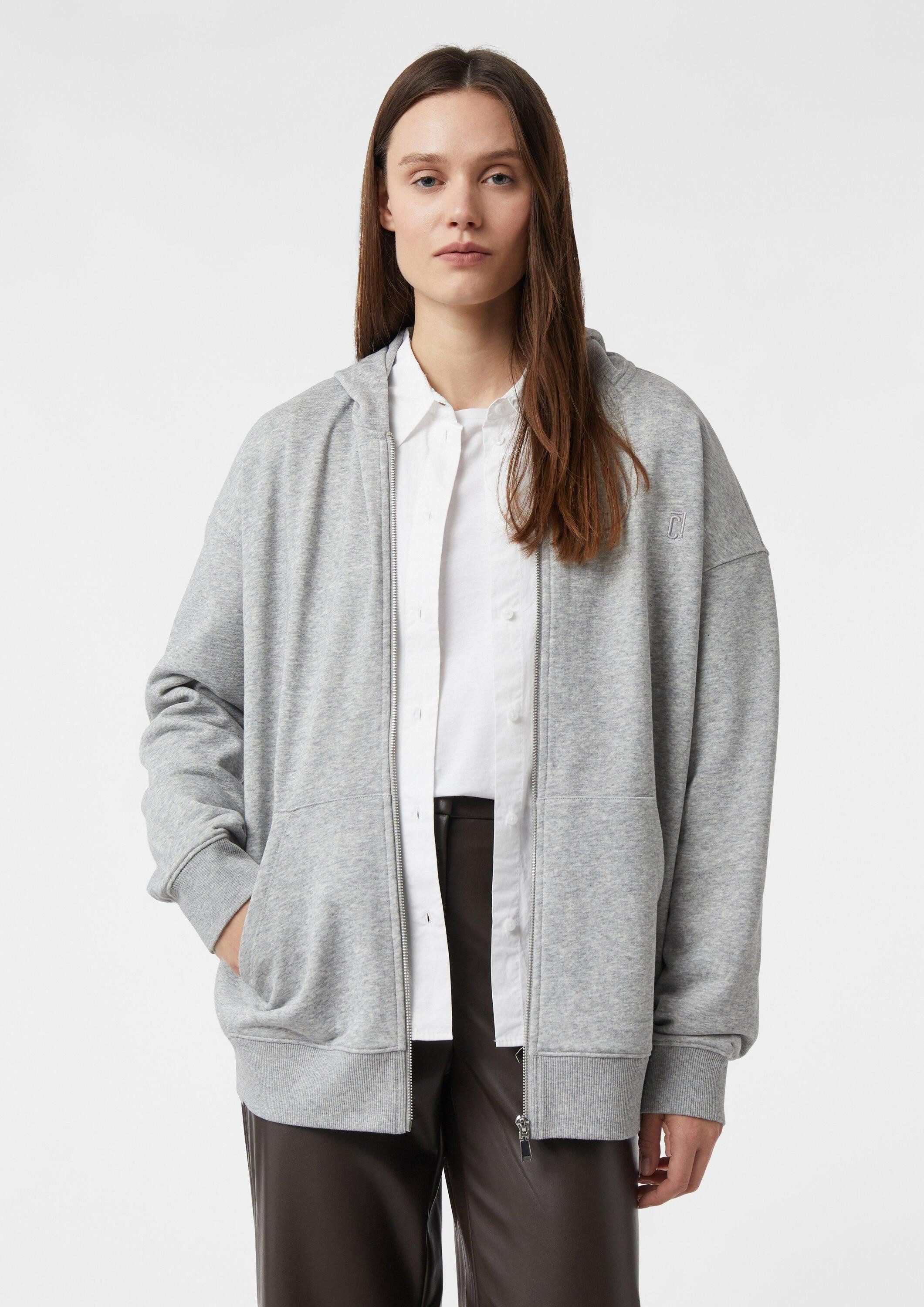 comma Sweatjacke Sweatshirt Oversized Sweatjacke mit Kapuze