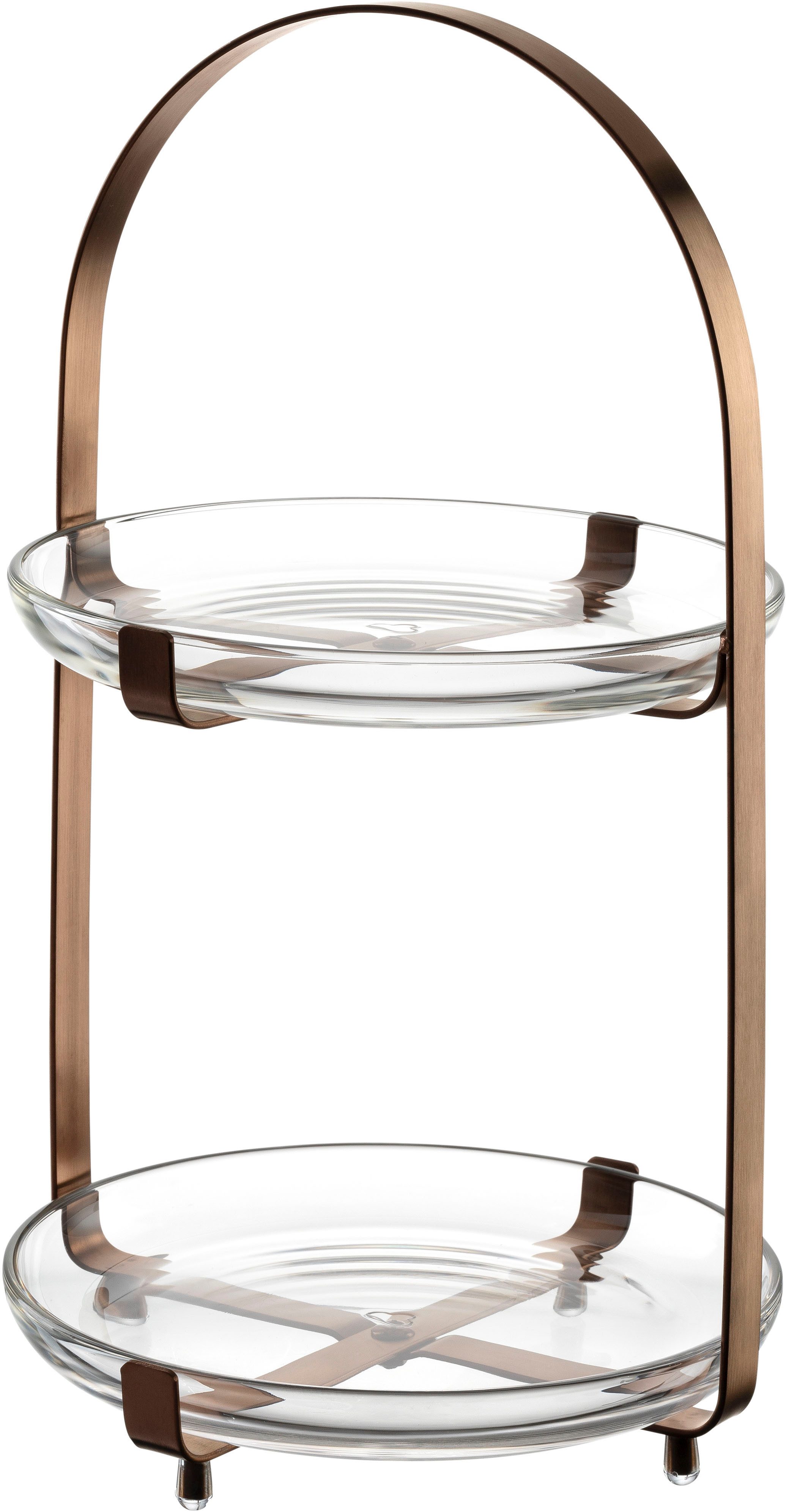 LEONARDO Etagere CUCINA, 2 stufig - Höhe 32 cm, Glas, Metall, Servieretagere mehrstöckig, zum Servieren und Präsentieren