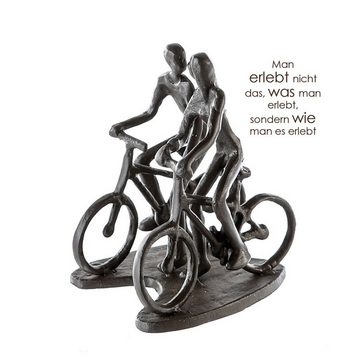 GILDE Dekoobjekt, Tolle Design Figur Skulptur mit Spruch und Weisheit RAD TOUR