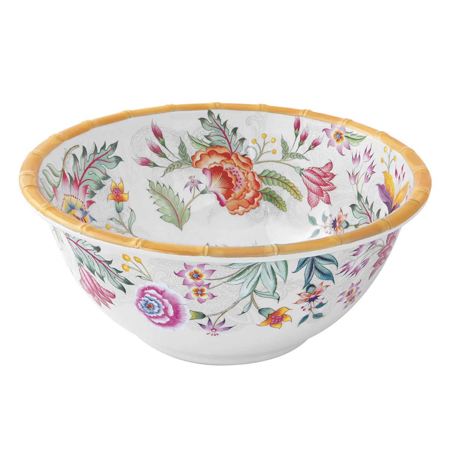 EasyLife Salatschüssel Osaka, Melamin, Spülmaschinengeeignet, Mehrfarbig, Blumen, H: 11cm