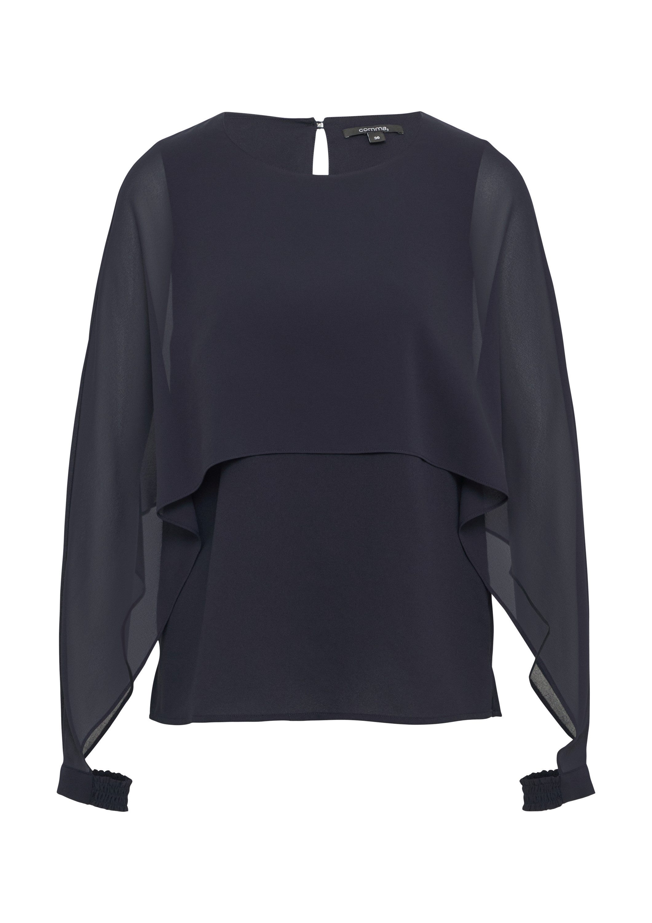 comma Langarmbluse Bluse Bluse aus Chiffon mit raffiniertem Layering günstig online kaufen