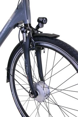 HAWK Bikes E-Bike HAWK eCity Wave BAFANG, 7 Gang Shimano Nexus 7G Schaltwerk, Nabenschaltung, Frontmotor, 418 Wh Akku