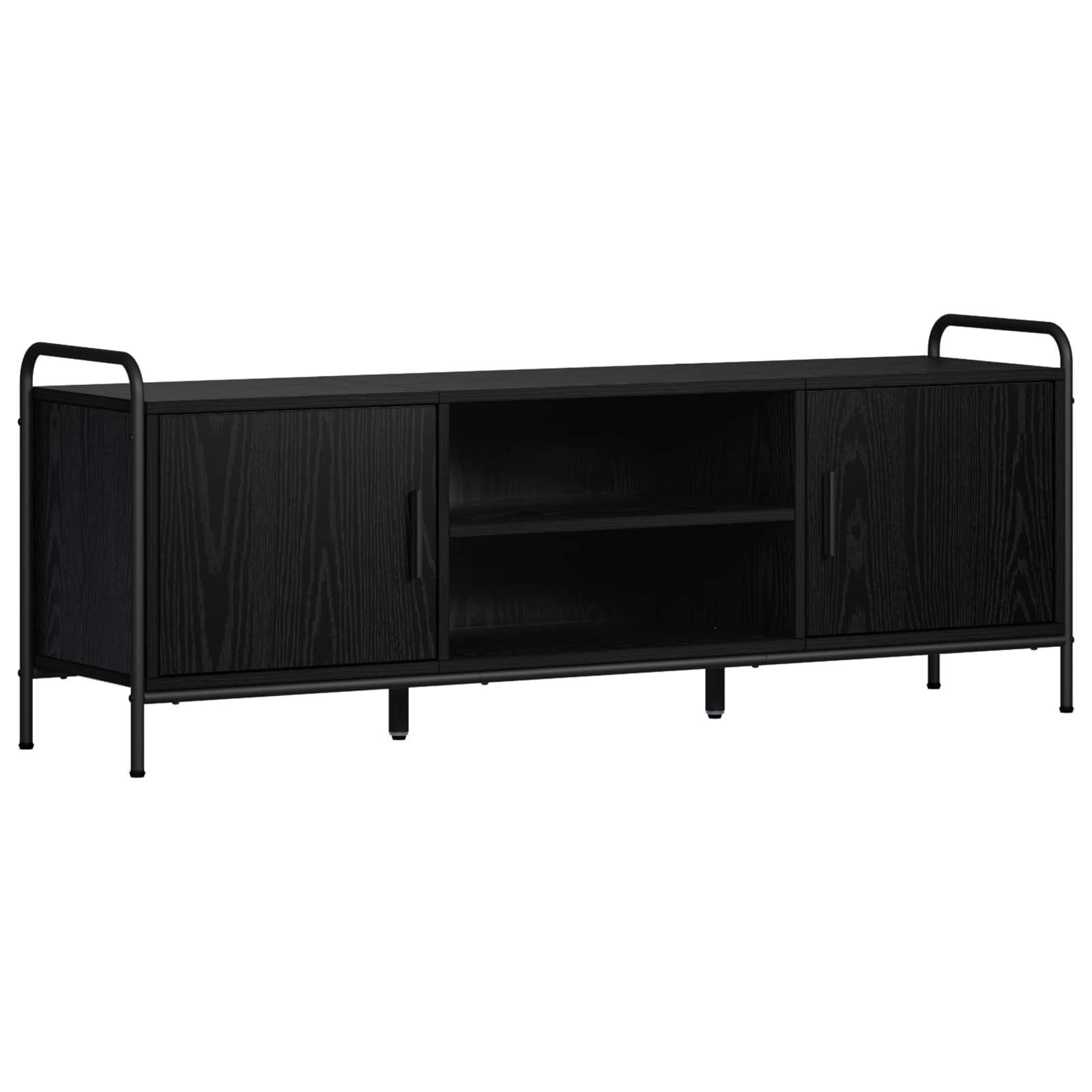 vidaXL TV-Schrank TV-Schrank 133 x 33 x 50 cm Schwarz Eichen-Optik Holzwerkstoff (1-St)
