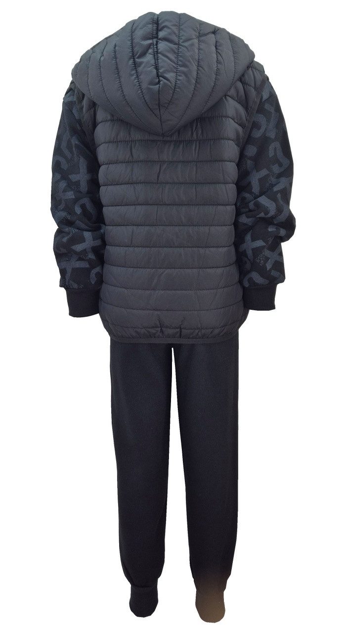 Fashion Boy Sweatanzug Freizeitset mit Weste, Kapuzen Jacke, Sweatshirt + Jogginghose, JF014 – Bild 3 von 4