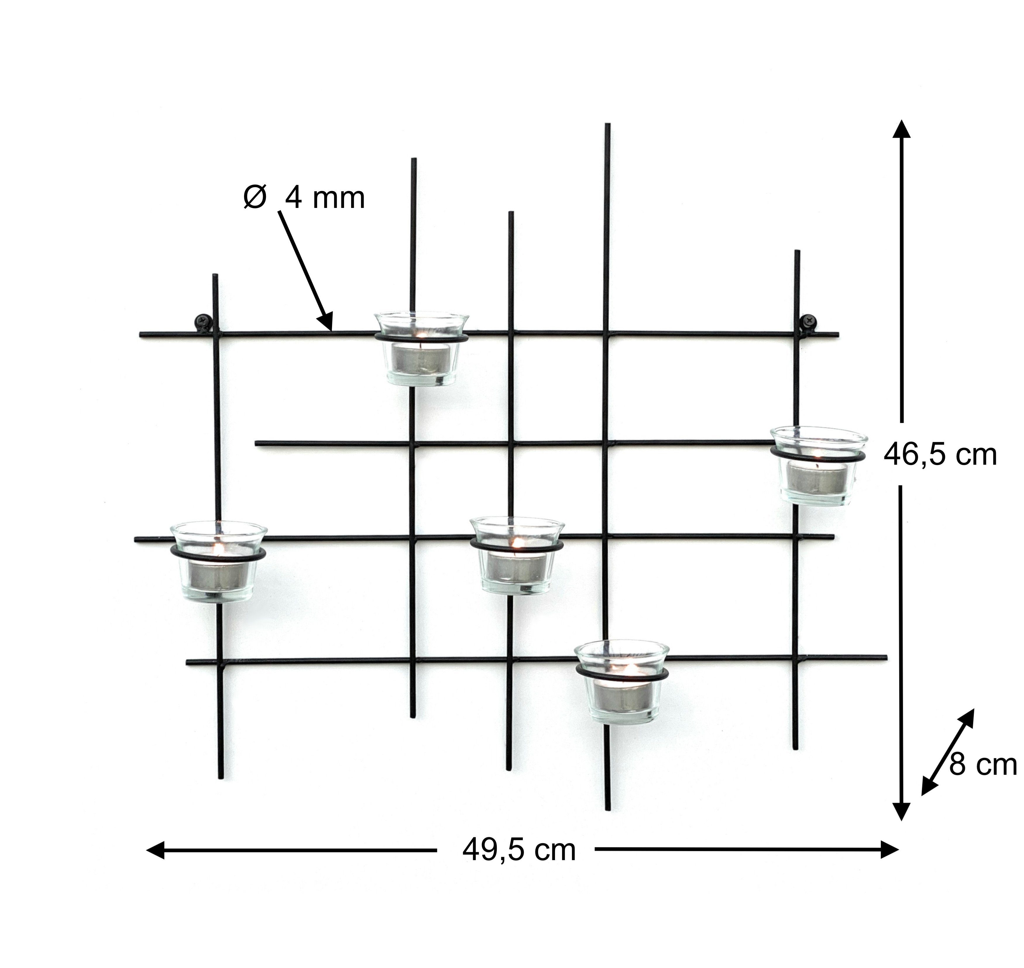 DanDiBo Teelichthalter Wand Metall Leuchter 5XXL günstig online kaufen