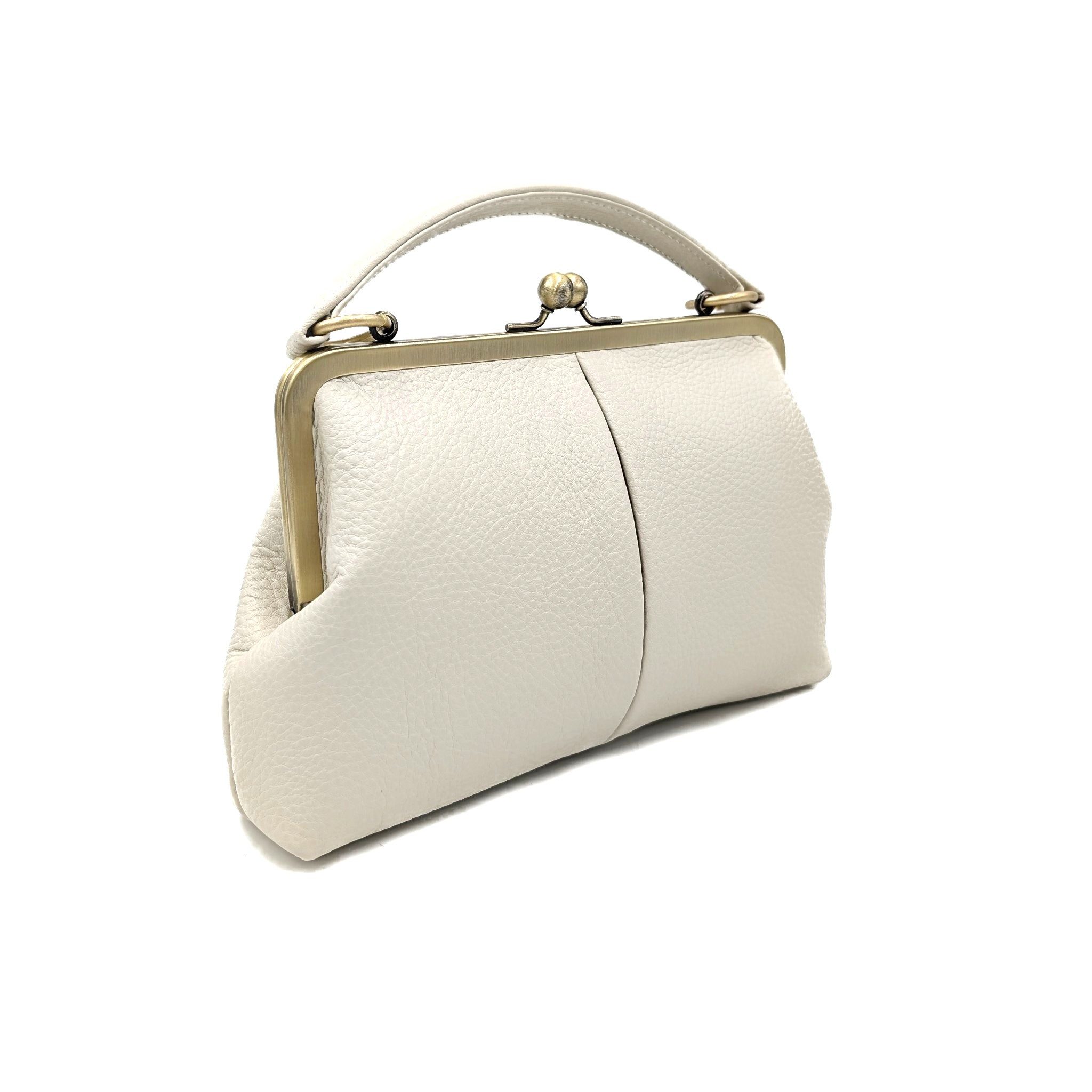 Taschenkinder Handtasche Damen Handtasche Leder "Kleine Olive", Umhängetasche, Vintage Stil., Echtleder Tasche mit Bügelverschluss