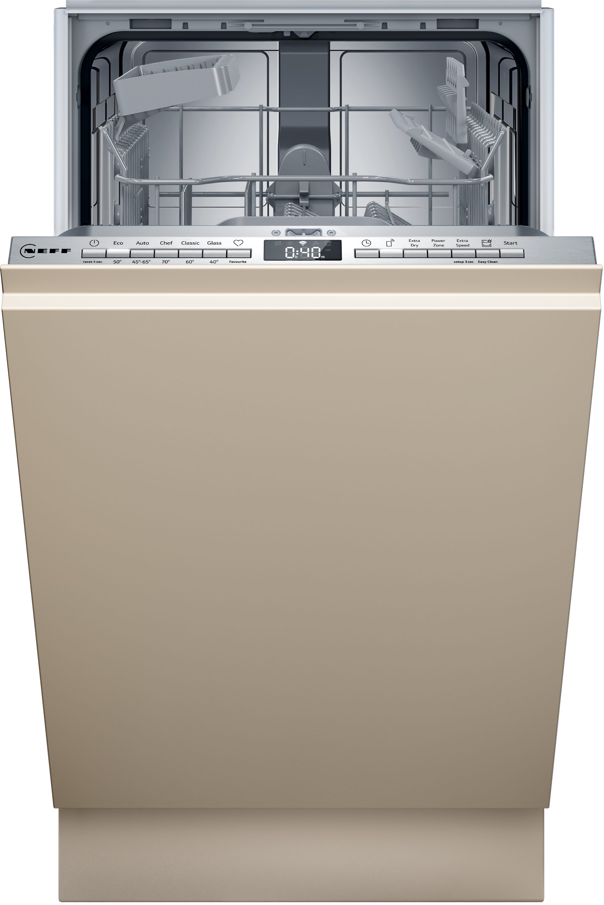 NEFF vollintegrierbarer Geschirrspüler S853HKX20E, 10 Maßgedecke, Info Light - erlischt bei Beendigung des Spülvorgangs, flexible Körbe