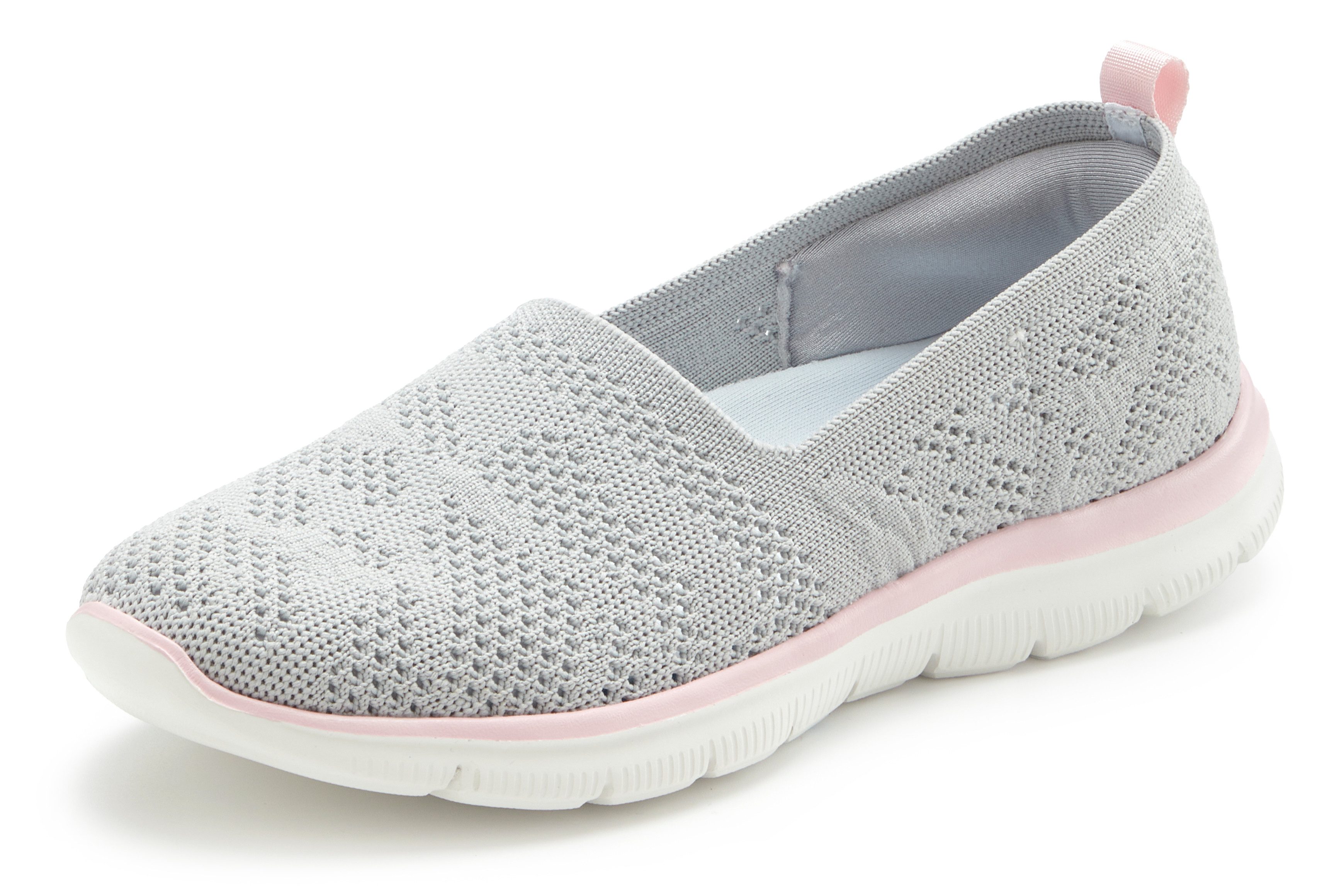 LASCANA Ballerina, Sneaker, Freizeitschuh, Slip-On-Sneaker, Slipper NEU zum Reinschlüpfen, ultraleicht VEGAN