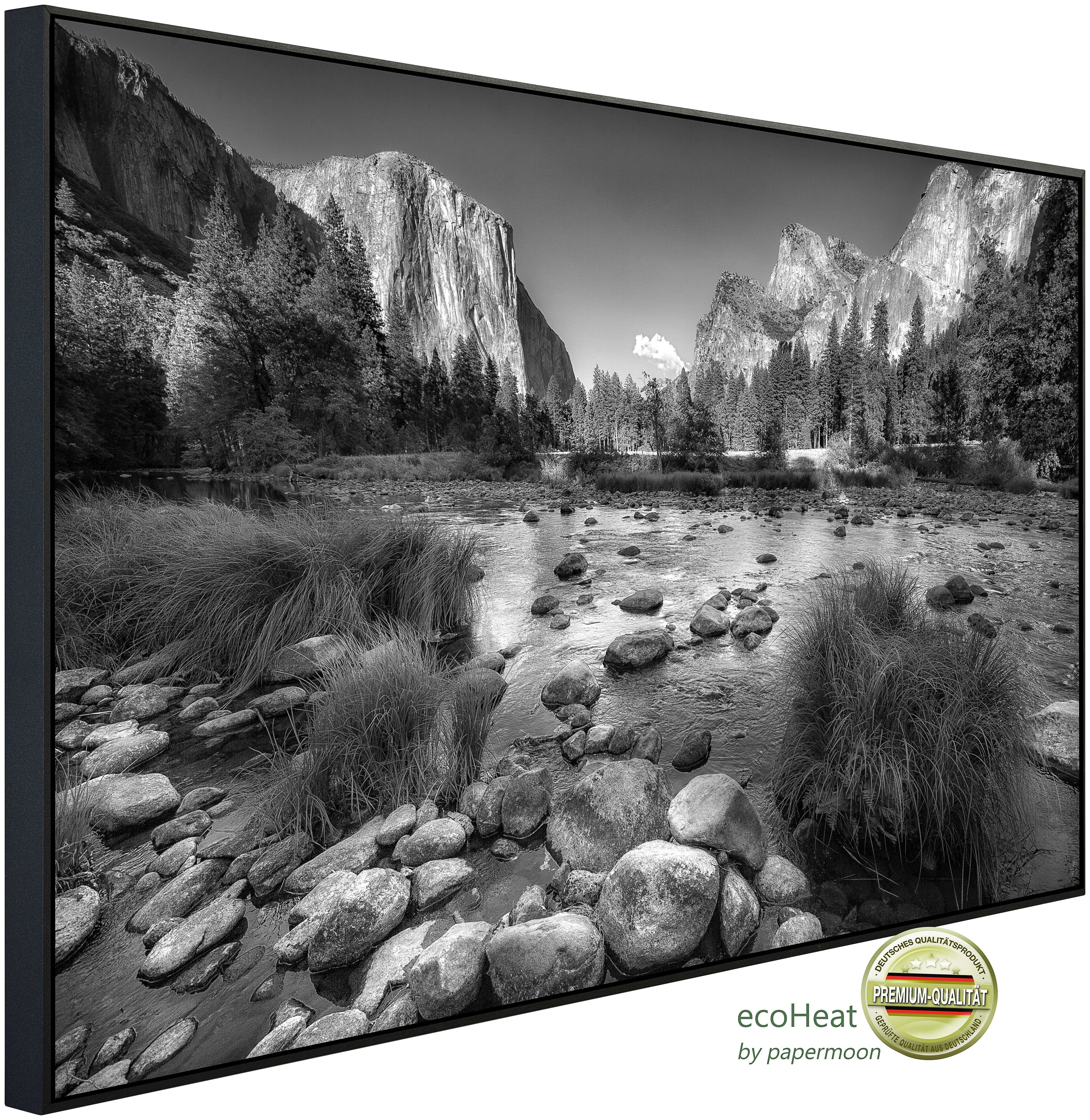 Papermoon Infrarotheizung Landschaft Schwarz & Weiß, sehr angenehme Strahlungswärme
