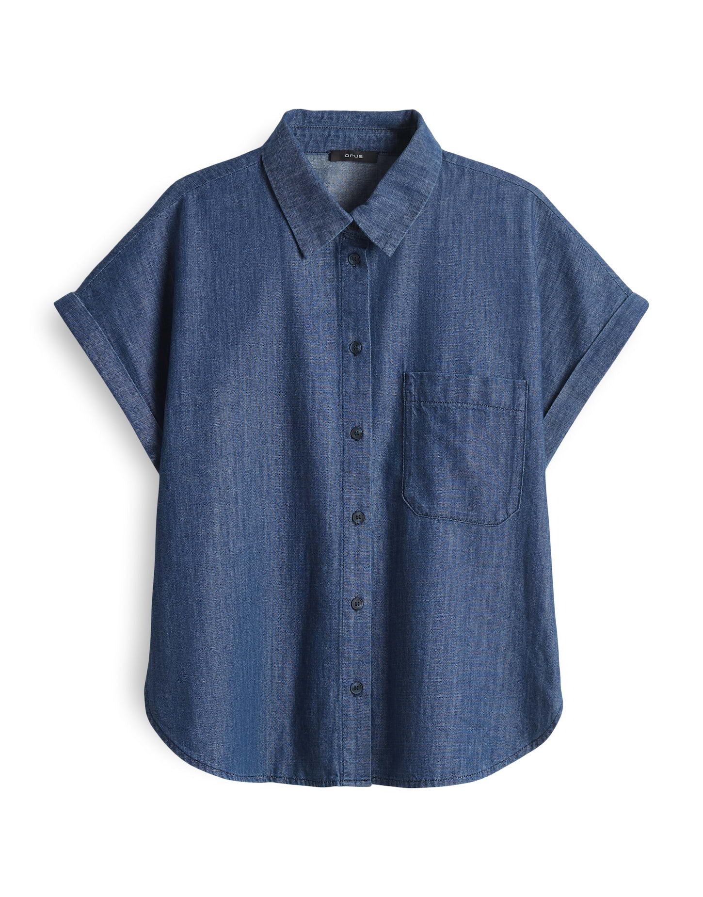 OPUS Kurzarmbluse FOLMES aus Chambray günstig online kaufen