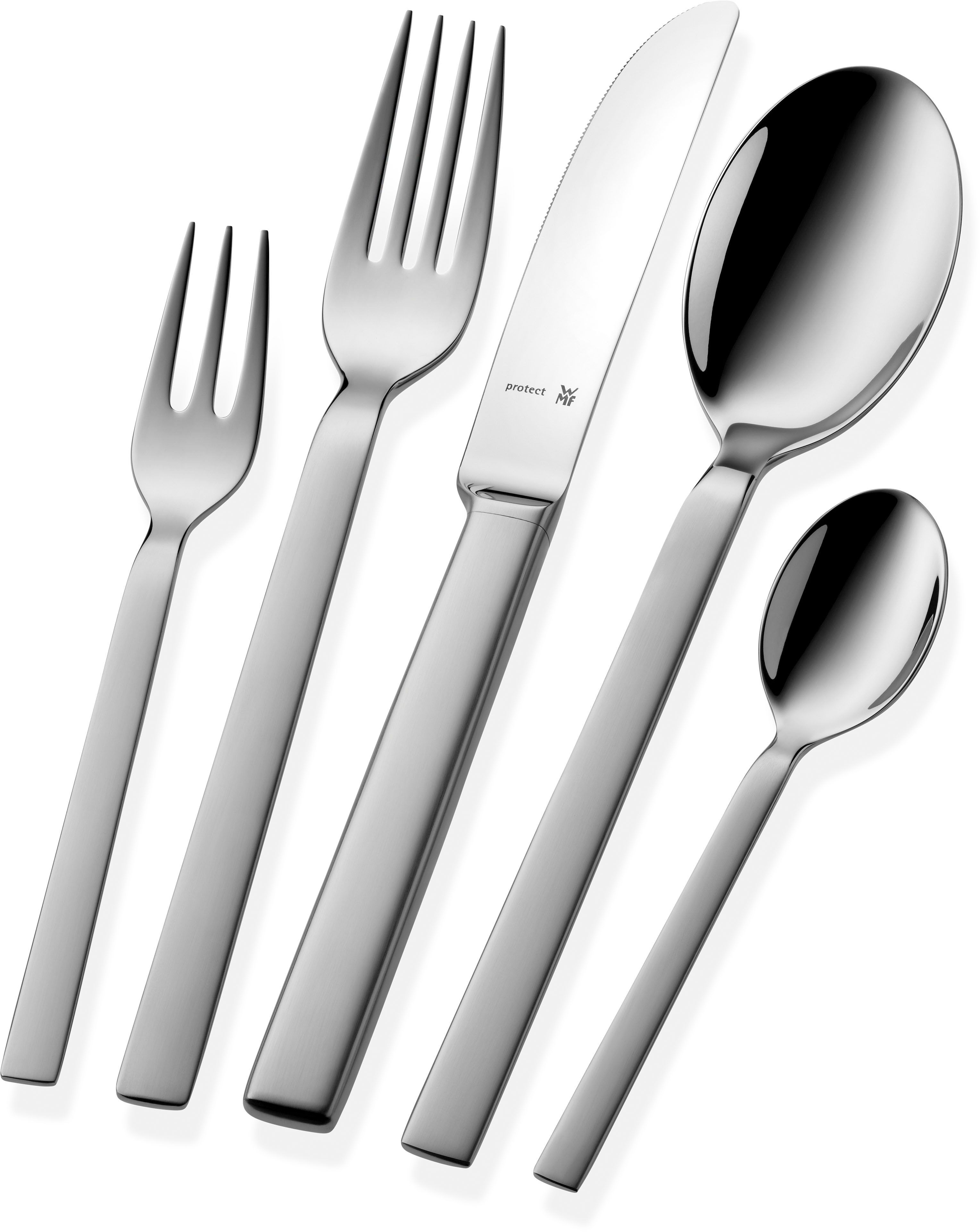 WMF Besteck-Set Lyric Plus (30-tlg), 6 Personen, Cromargan® Edelstahl Rostfrei, ergonomisch, Cromargan protect